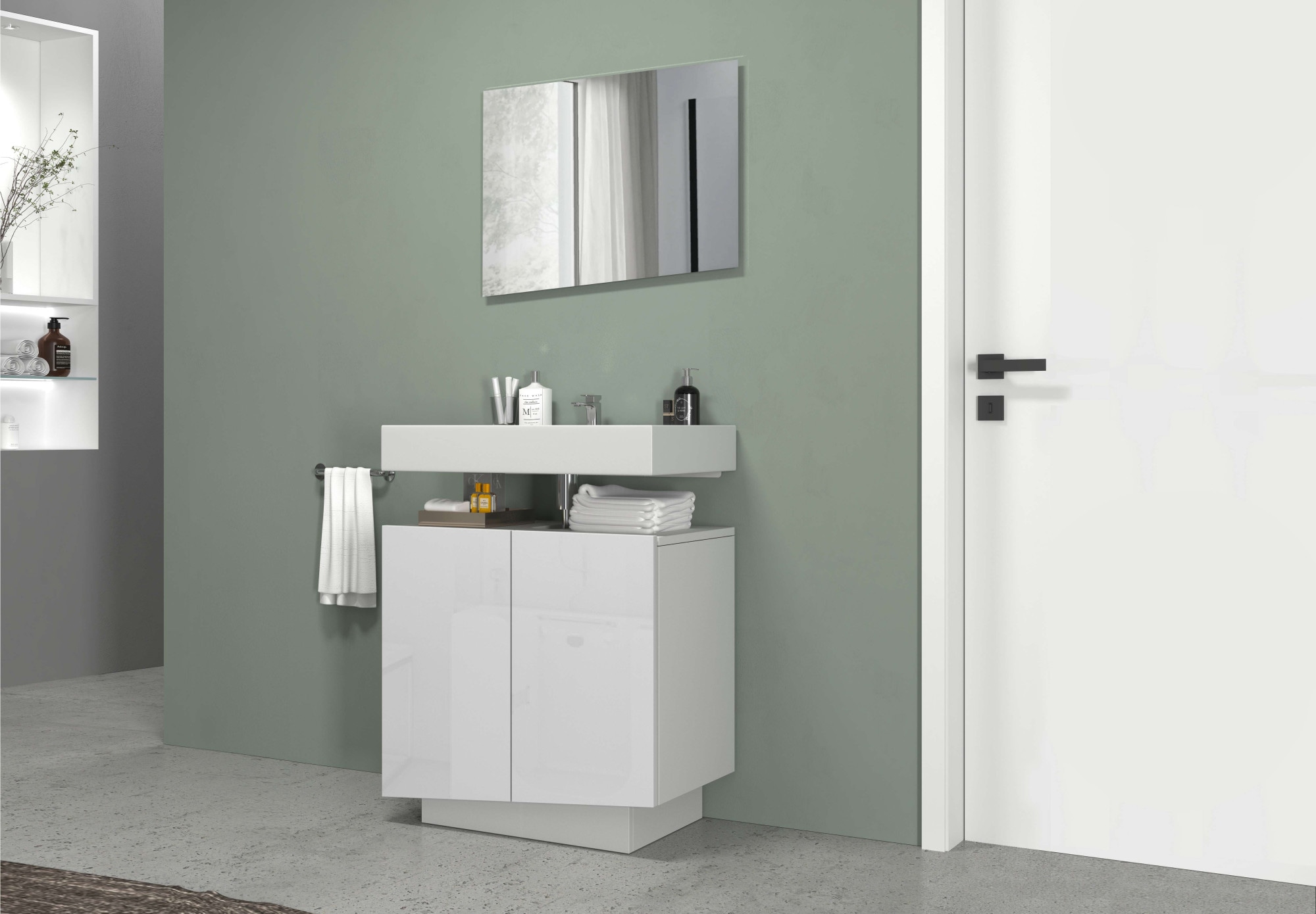 welltime Badspiegel »Vela, Spiegel in zwei Breiten 55 und 75 cm« Breite 55 cm-Passend zur Serie Vela