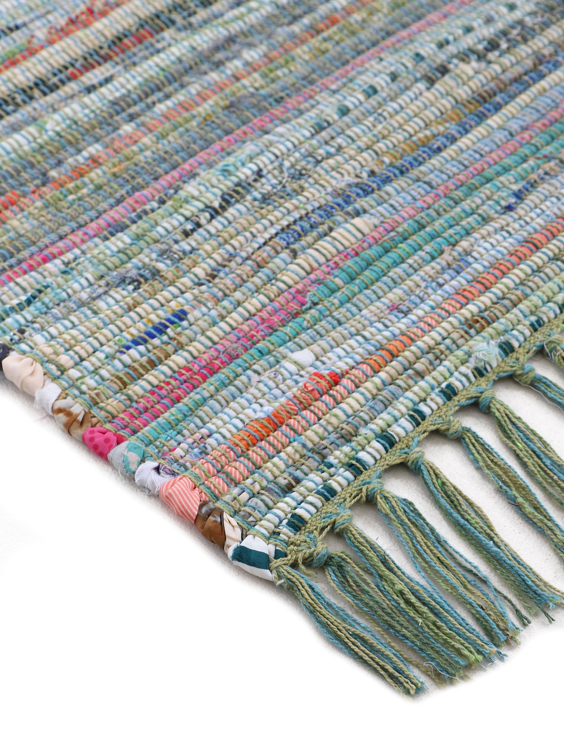 carpetfine Teppich »Kelim Chindi, Wendeteppich«, rechteckig, 6 mm Höhe, handgewebt, Fleckerlteppich mit Fransen, auch vielen in Läufergrössen