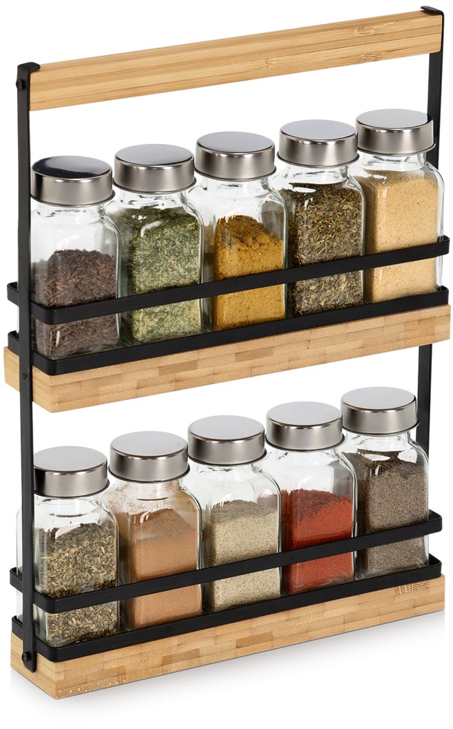 Zeller Present Porte-épices »Set, 11-tlg., Glas/Metall/Bambus« hochwertig, moderner Materialmix