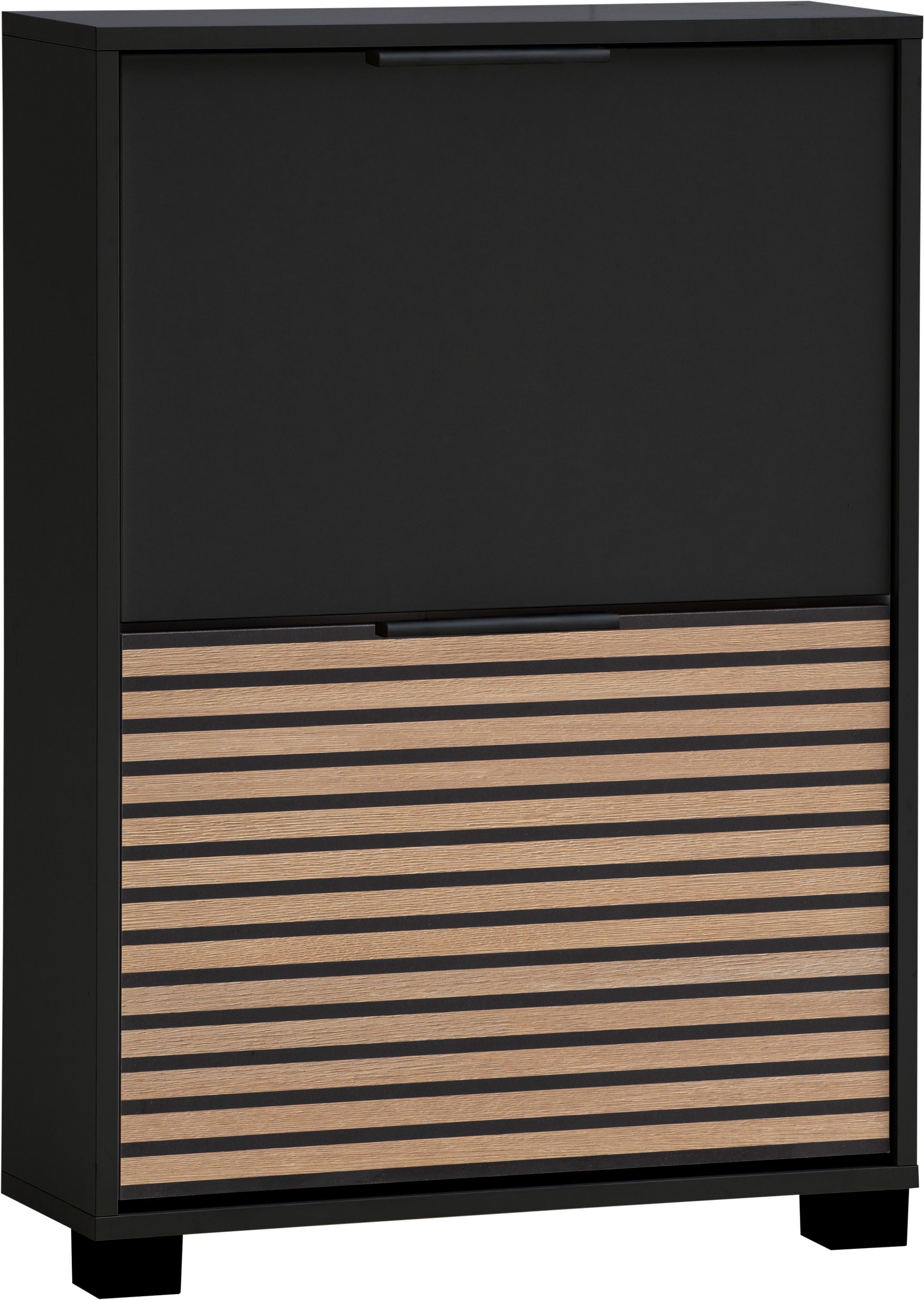 Image of Schildmeyer Schuhschrank "HANK, 2 Klappen, Breite 59,8 cm, akustik-optik, MADE IN GERMANY" 1 Stk. tlg. eine Klappe in Akustikplatten-Optik, MADE IN GERMANY