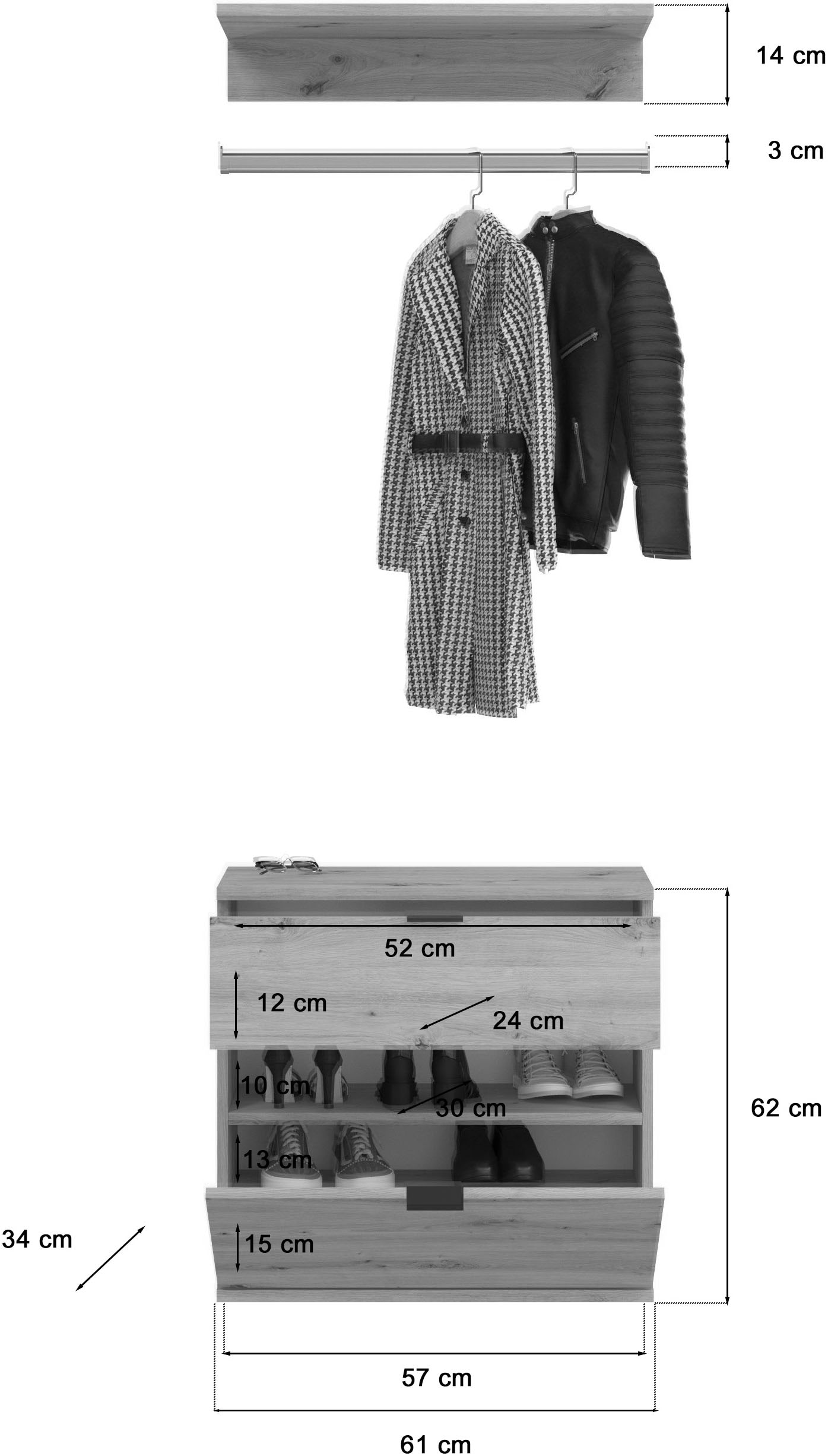INOSIGN Ensemble de vestiaires »Trondheim, Breite 152 cm, 5-teilig, bestehend aus:« Set, 4 cuis tlg.