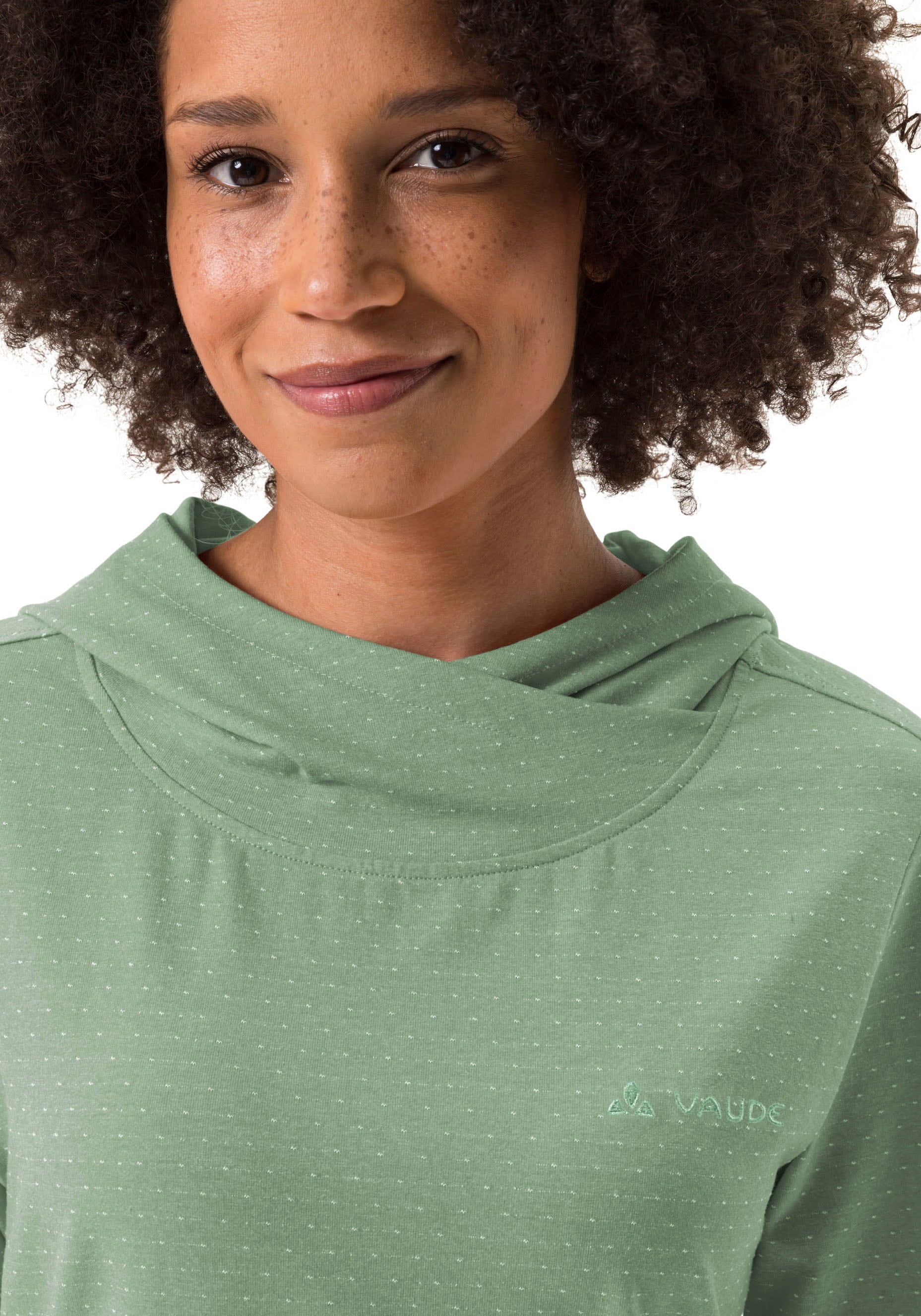 VAUDE Kapuzensweatshirt »WOMEN'S TUENNO PULLOVER«, (1 tlg.), Logoprägung auf dem Arm