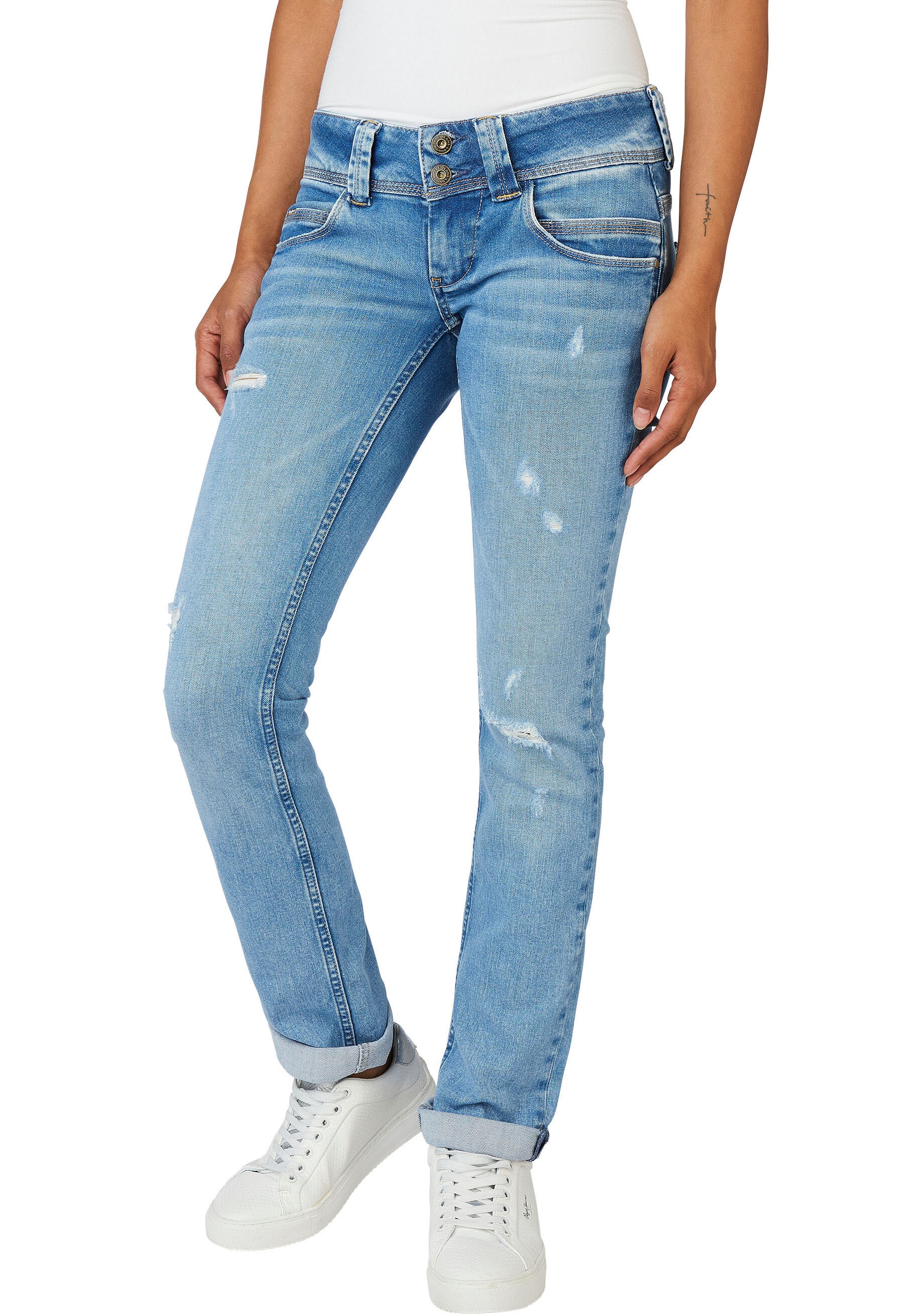 Jeans mit versandkostenfrei ♕ Regular-fit-Jeans Pepe Badge kaufen »VENUS«,