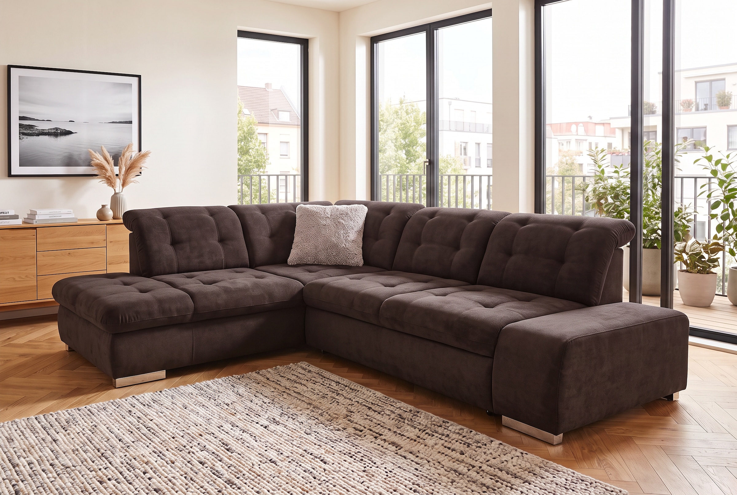 sit&more Ecksofa »Pale L-Form« inklusive Kopfteilverstellung, wahlweise mit Schlaffunktion