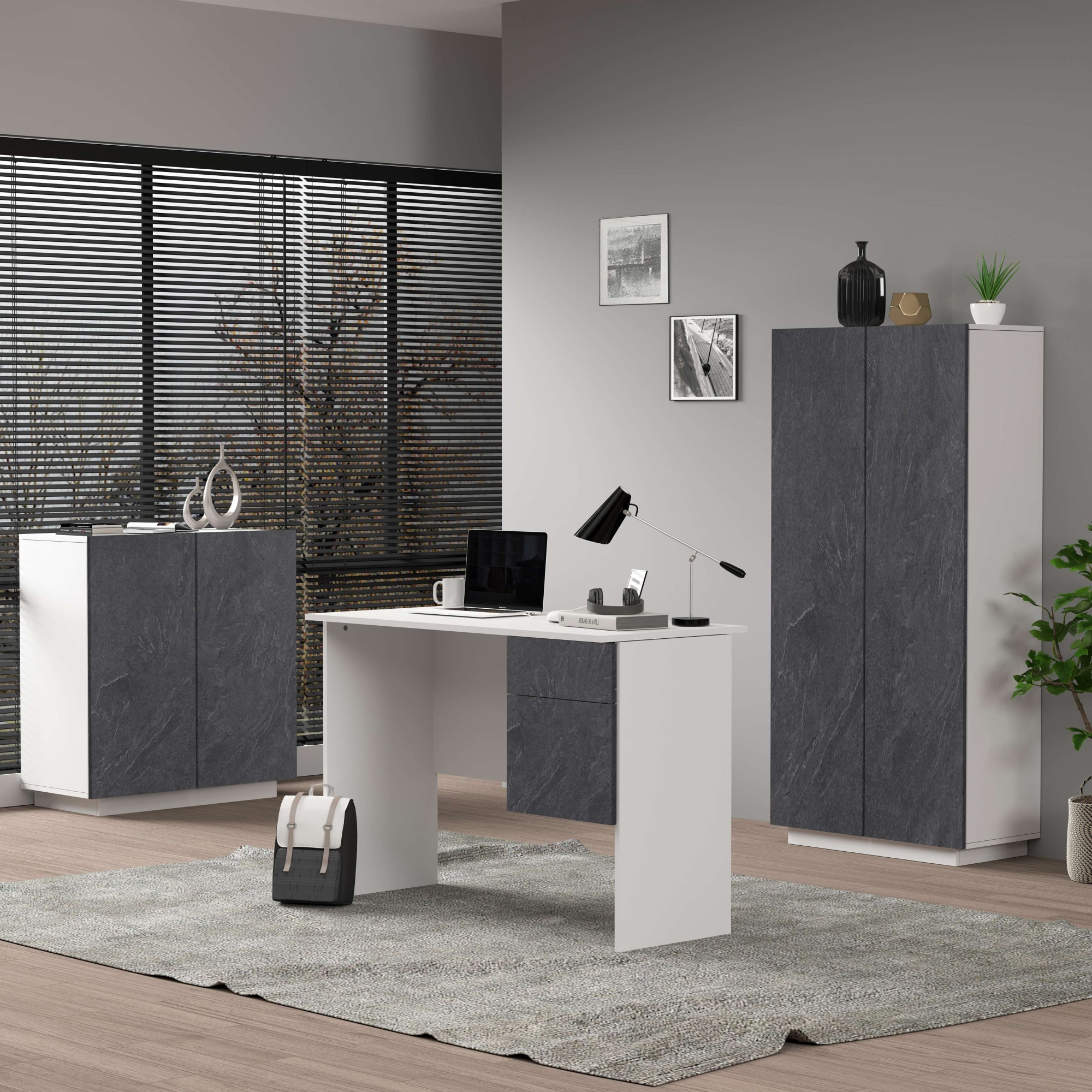 Home affaire Schreibtisch »Coro, kleiner Computertisch, Bürotisch« mit 1 Tür & 1 Schublade, Breite 110 cm, Made in Italy
