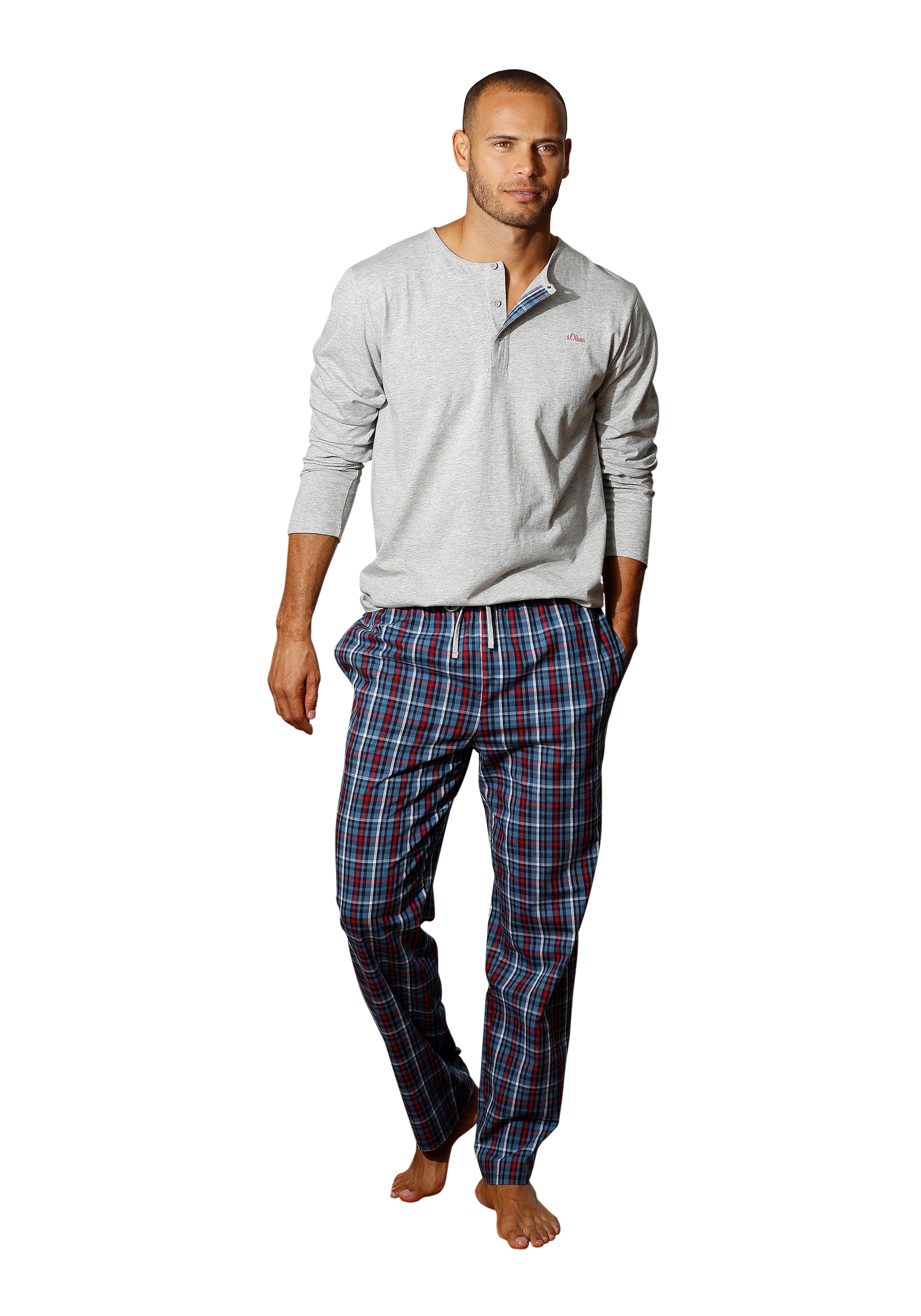 Image of s.Oliver Pyjama 1 Stück, 2 tlg. Schlafanzug in langer Form mit Knopfleiste