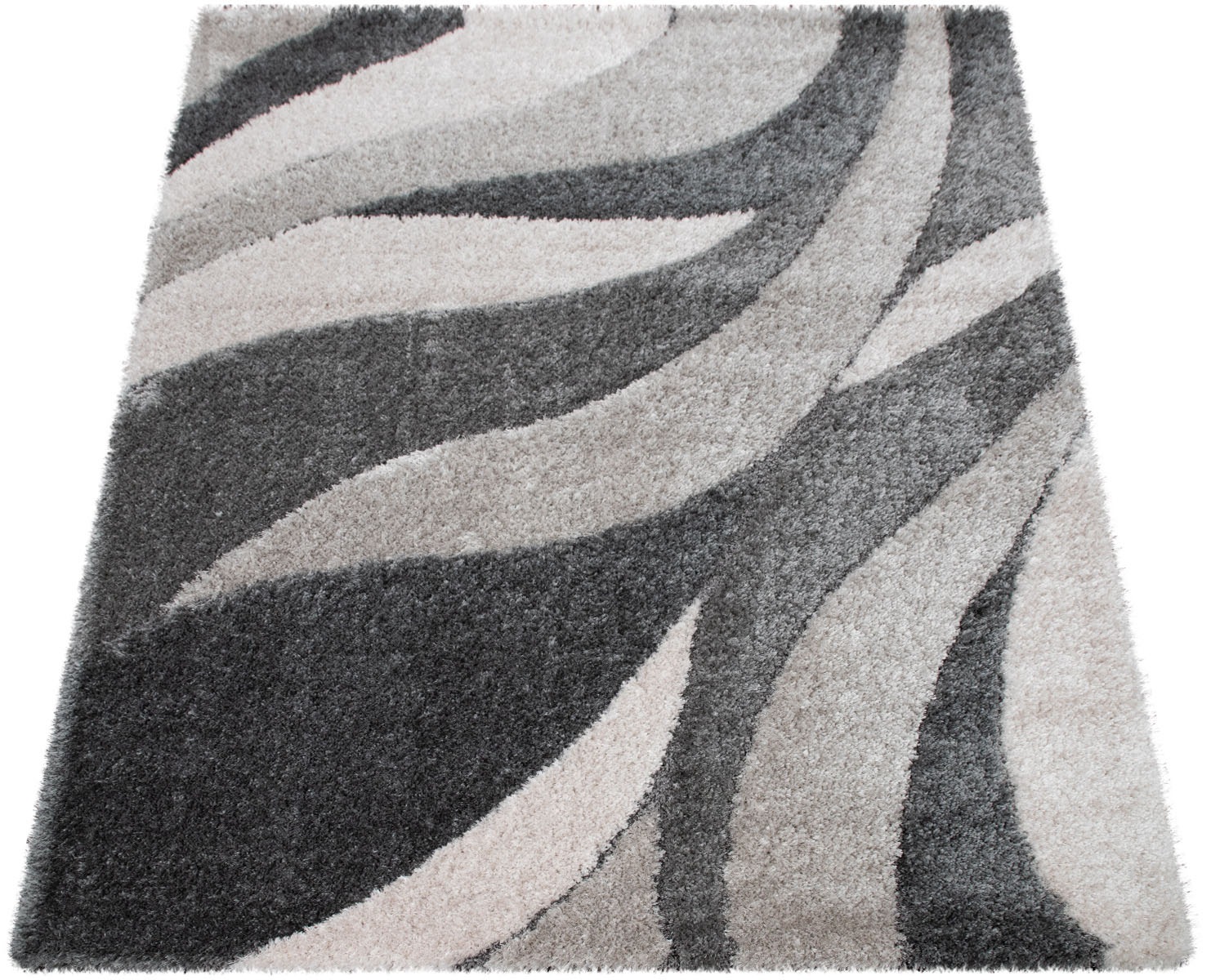 Image of Paco Home Hochflor-Teppich »Ponto 821«, rechteckig, 40 mm Höhe, modernes Wellen Design, weich und flauschig, ideal im Wohnzimmer & Schlafzimmer bei Ackermann Versand Schweiz