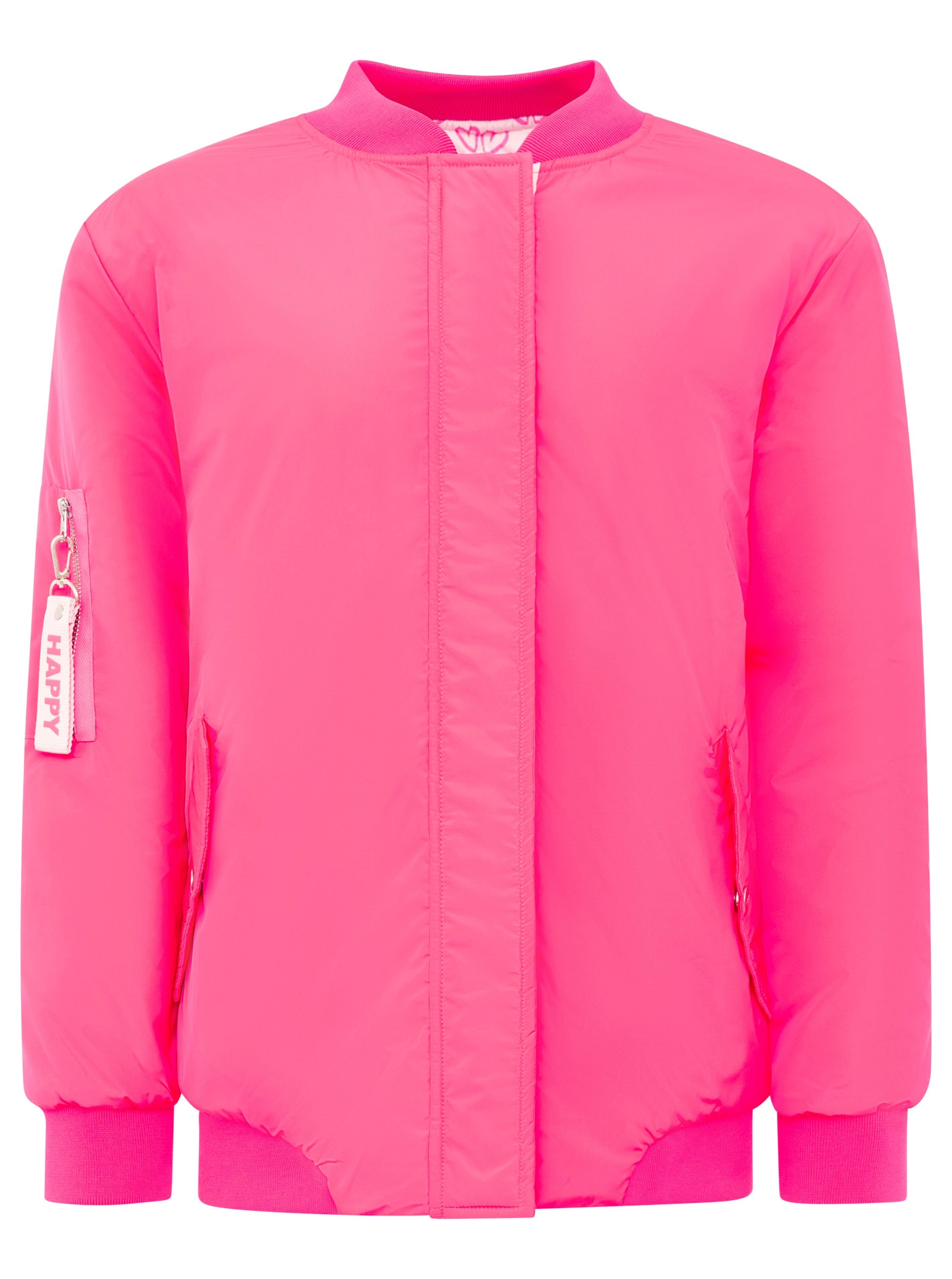 Zwillingsherz Bomberjacke »"Happy"« ohne Kapuze Oversize-überschnittene Schulter, Patten-Taschen