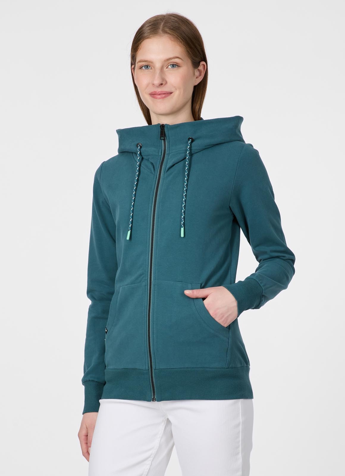 Ragwear Veste sweat »NESKIA ZIP B« Dünne Baumwollmischung, innen brushed mit Stickerei auf der Kapuze