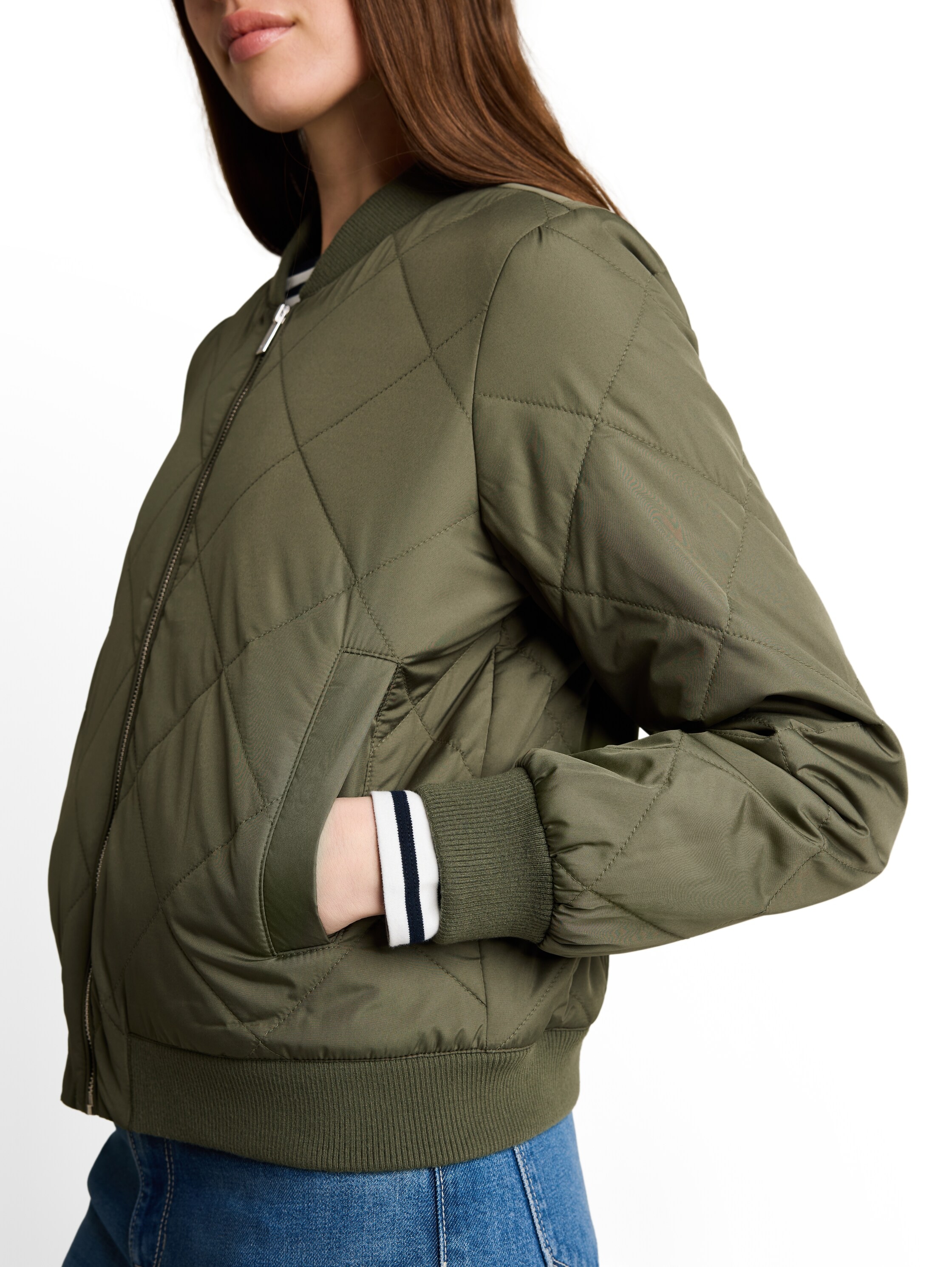 TOM TAILOR Denim Blouson sans capuche avec col montant et fermeture éclair