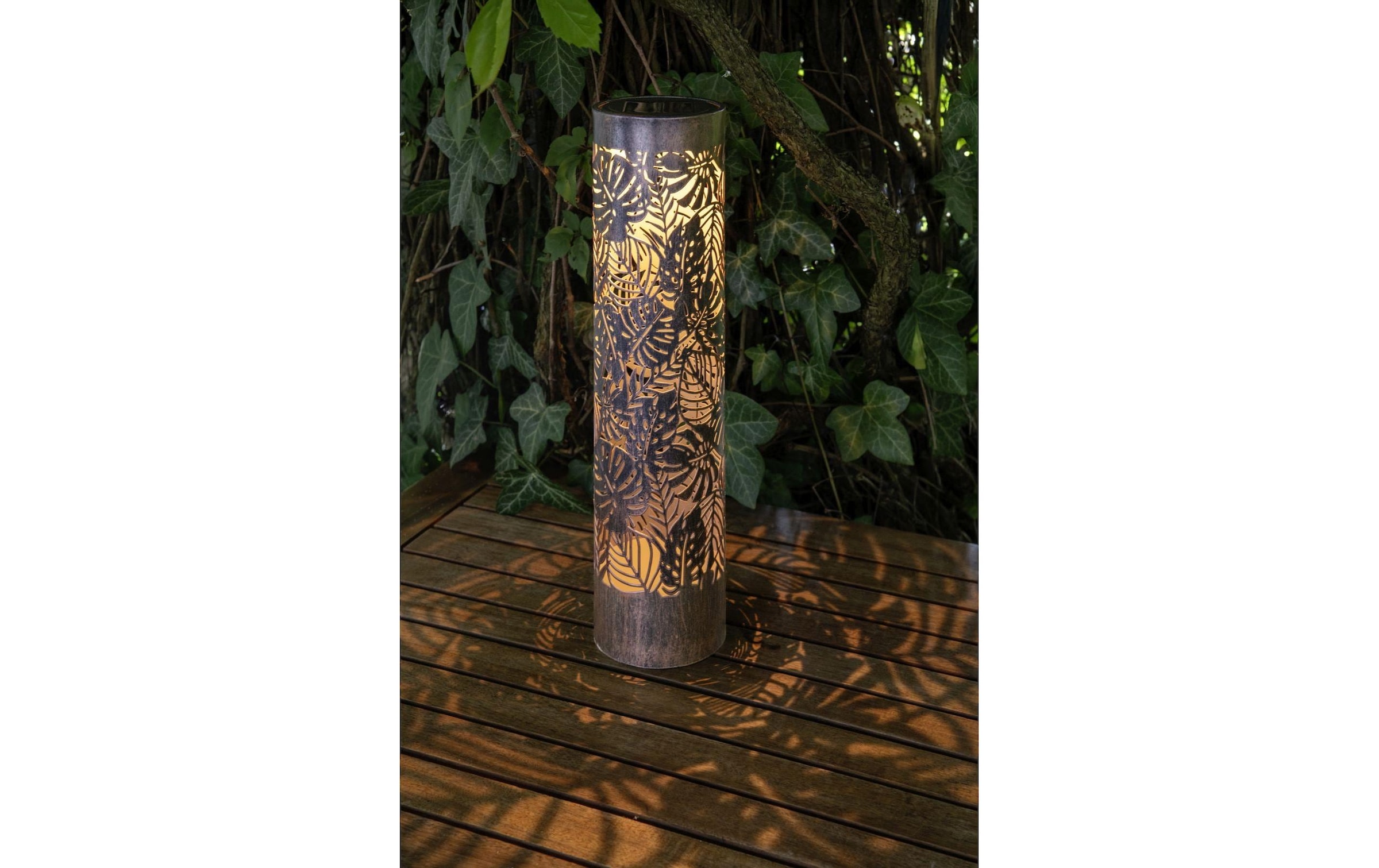 STT Laterne »Antic Pillar Jungle 38 cm« Dekorative Solar-Laterne für den Aussenbereich