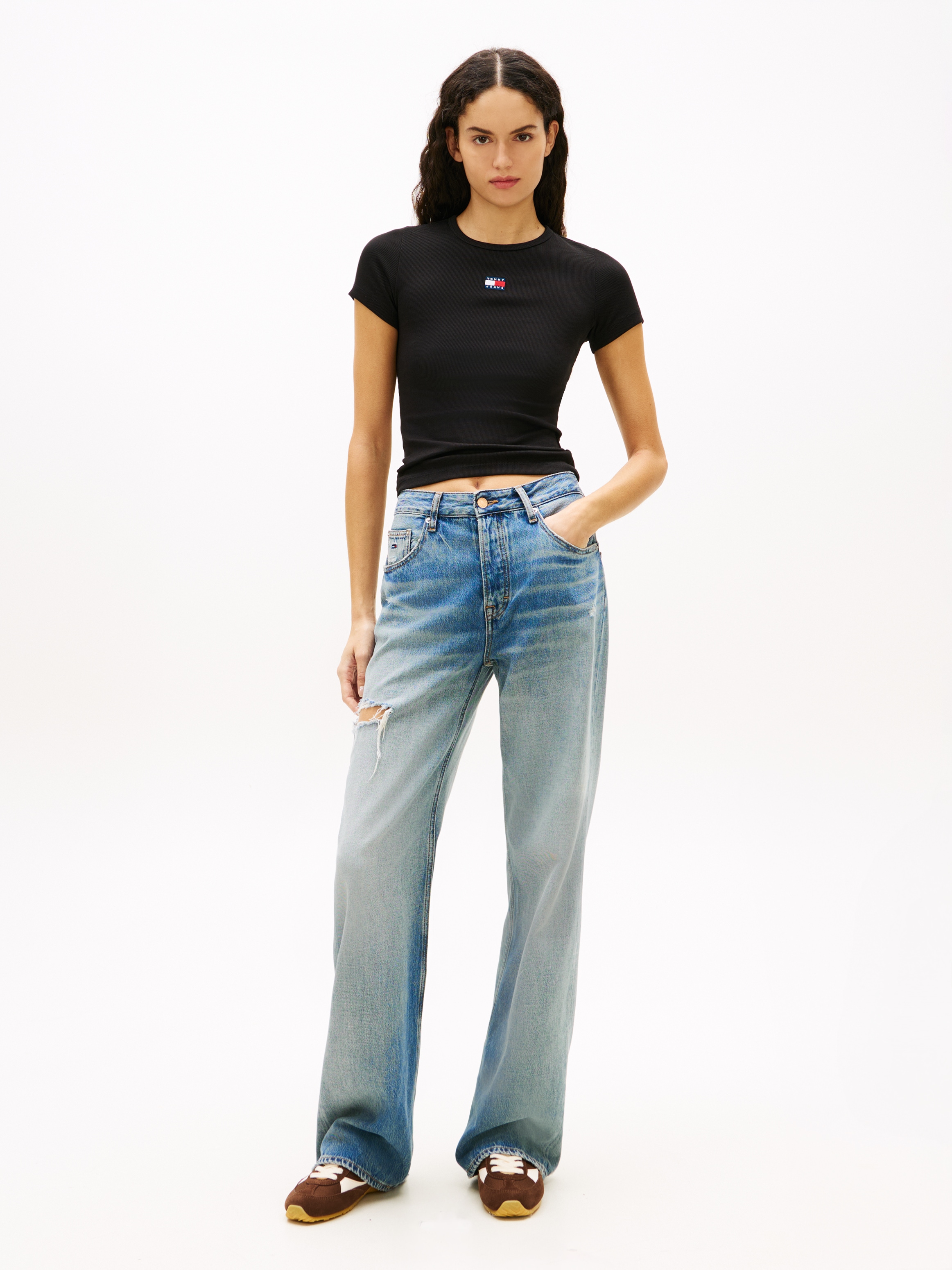 Tommy Jeans T-shirt à manches courtes »TJW SLIM BADGE RIB TEE« mit gerippter Struktur