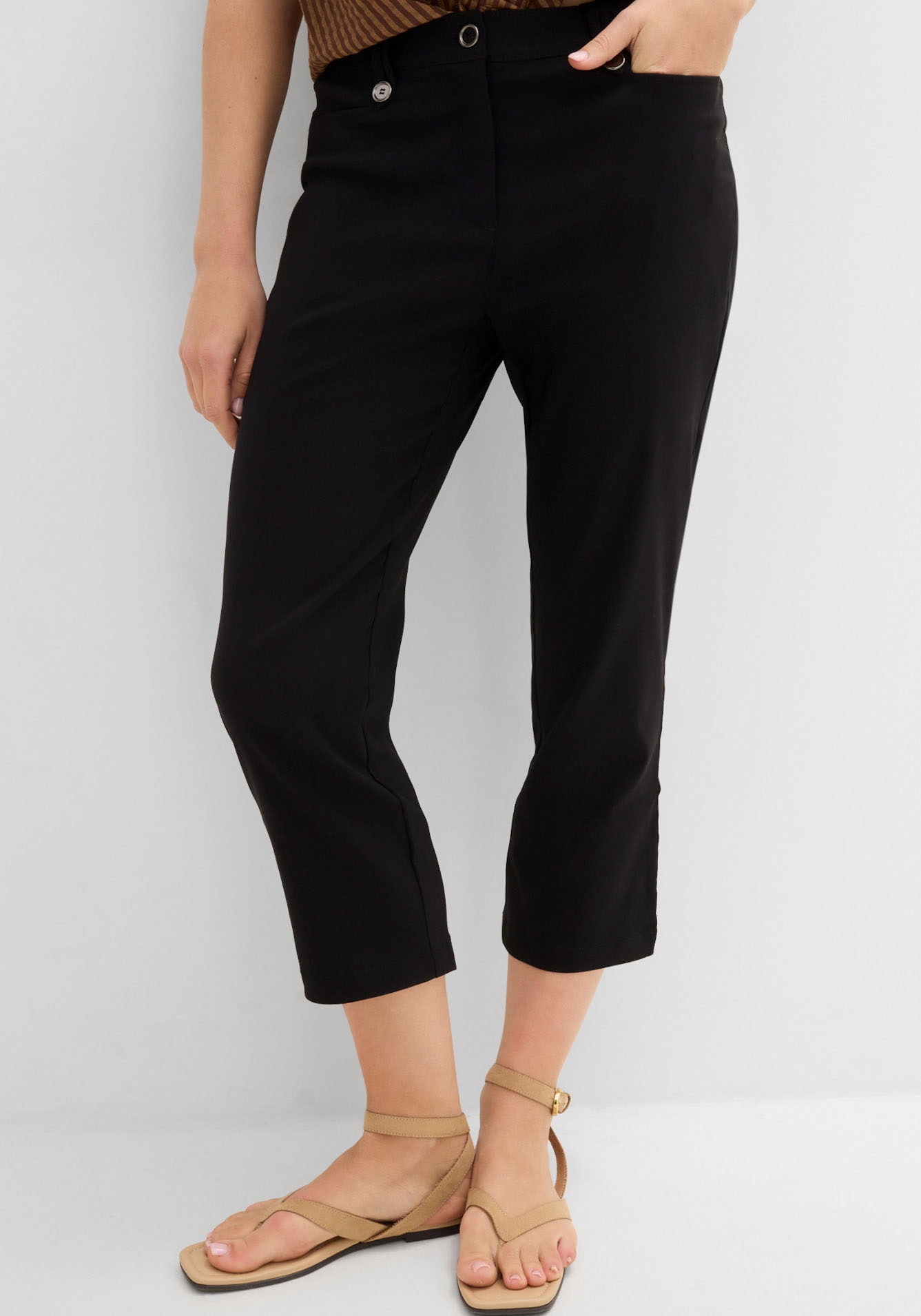 Image of bonprix 7/8-Hose "7/8-Bengalin-Hose mit Bequembund" mit Elasthan-Anteil, Regular Fit, mit Bequembund