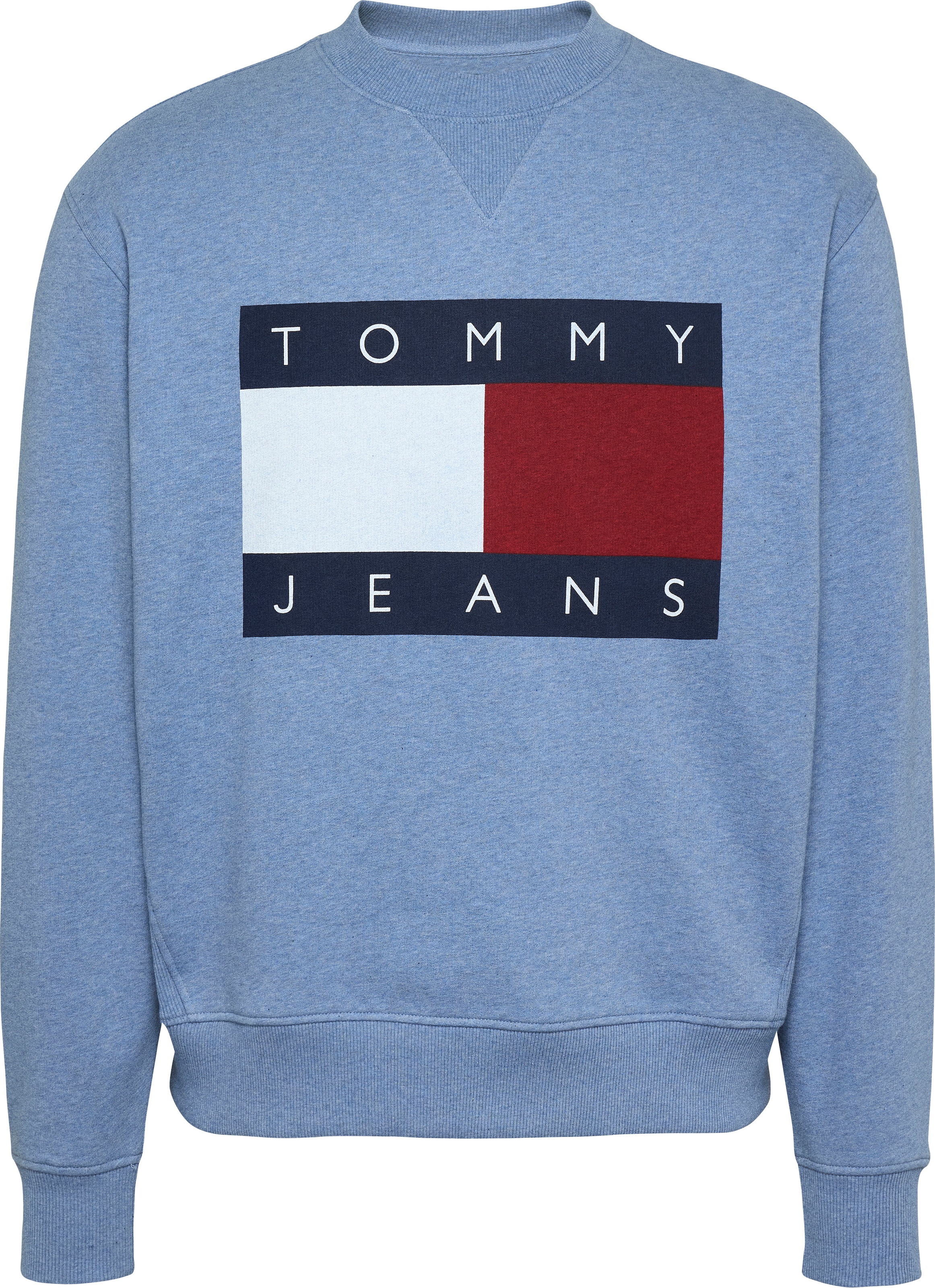 Tommy Jeans Sweatshirt »TJM MELANGE FLAG CREW«, mit grossem Logo