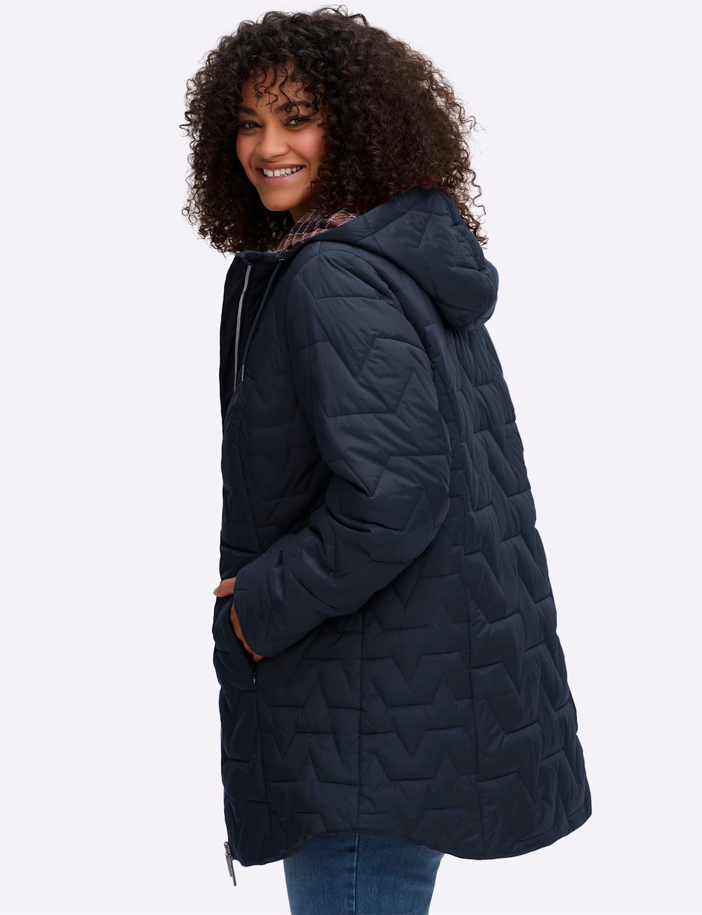 Sheego Veste matelassée avec capuche