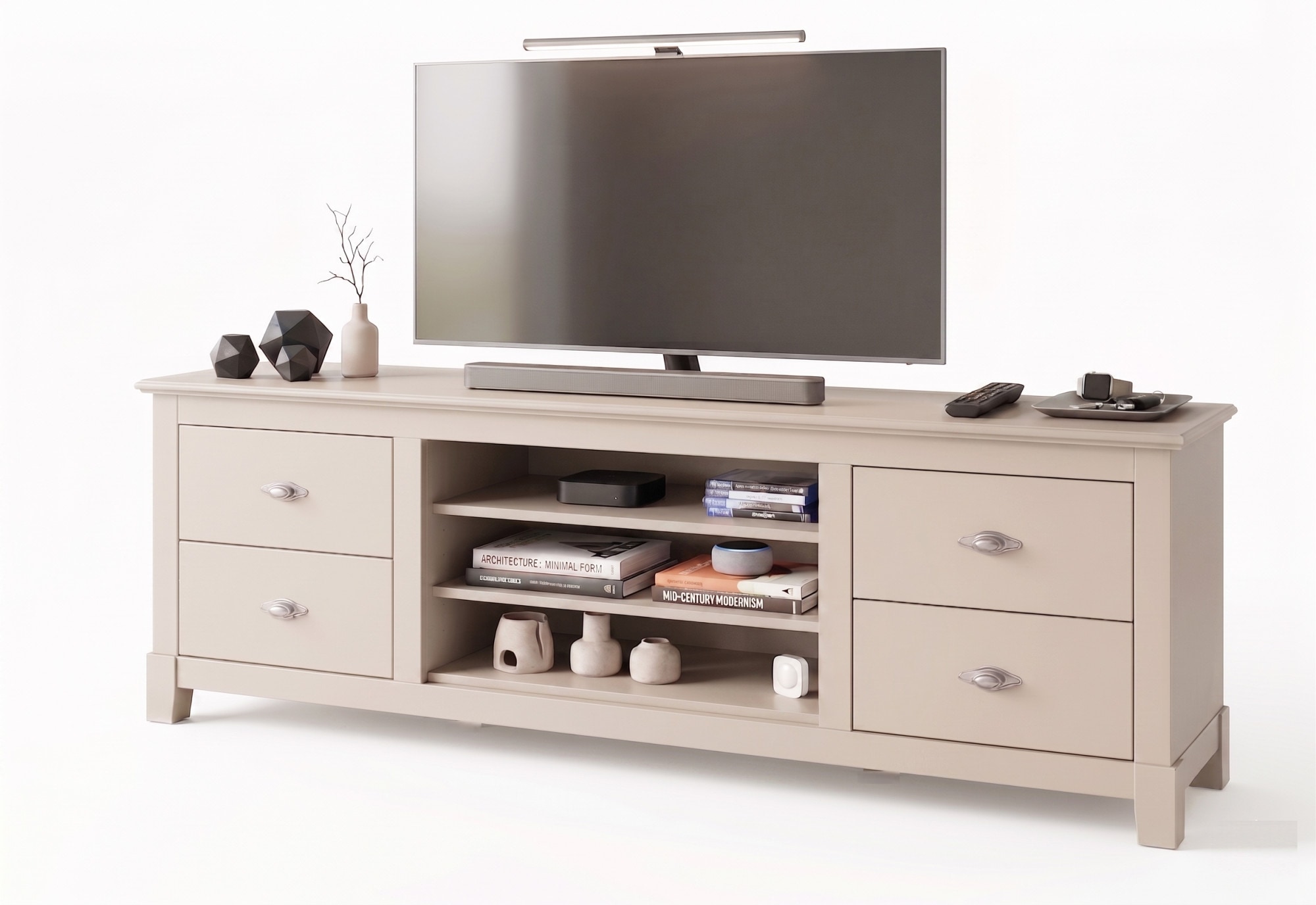 GOODproduct Table basse »Rauna, TV-Bank, TV-Kommode, Landhausstil« Largeur 200 cm, bois massif certifié FSC®, pin
