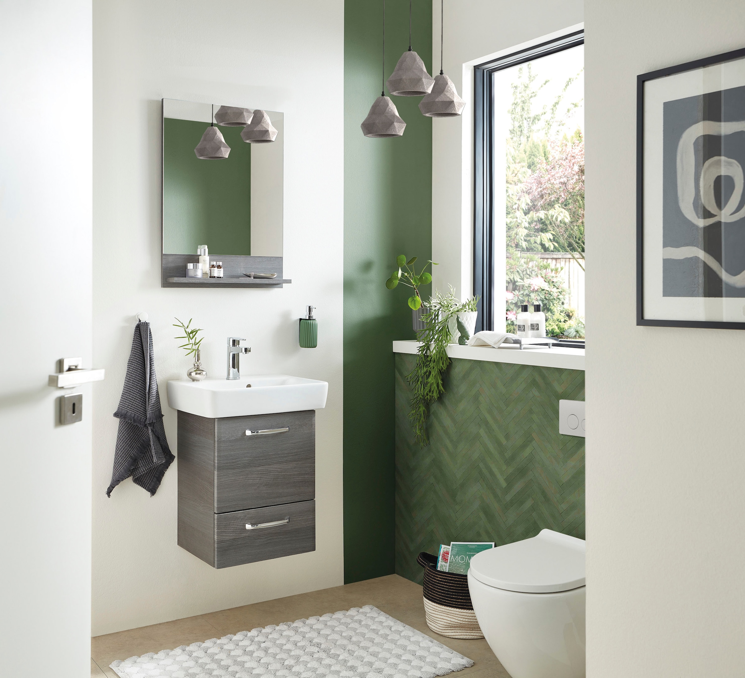 Saphir Miroir de salle de bain »Quickset Bad Flächenspiegel mit Ablage, 50 cm breit, ohne Beleuchtung« miroir mural moderne pour salle de bain, rectangulaire, 70 cm de haut