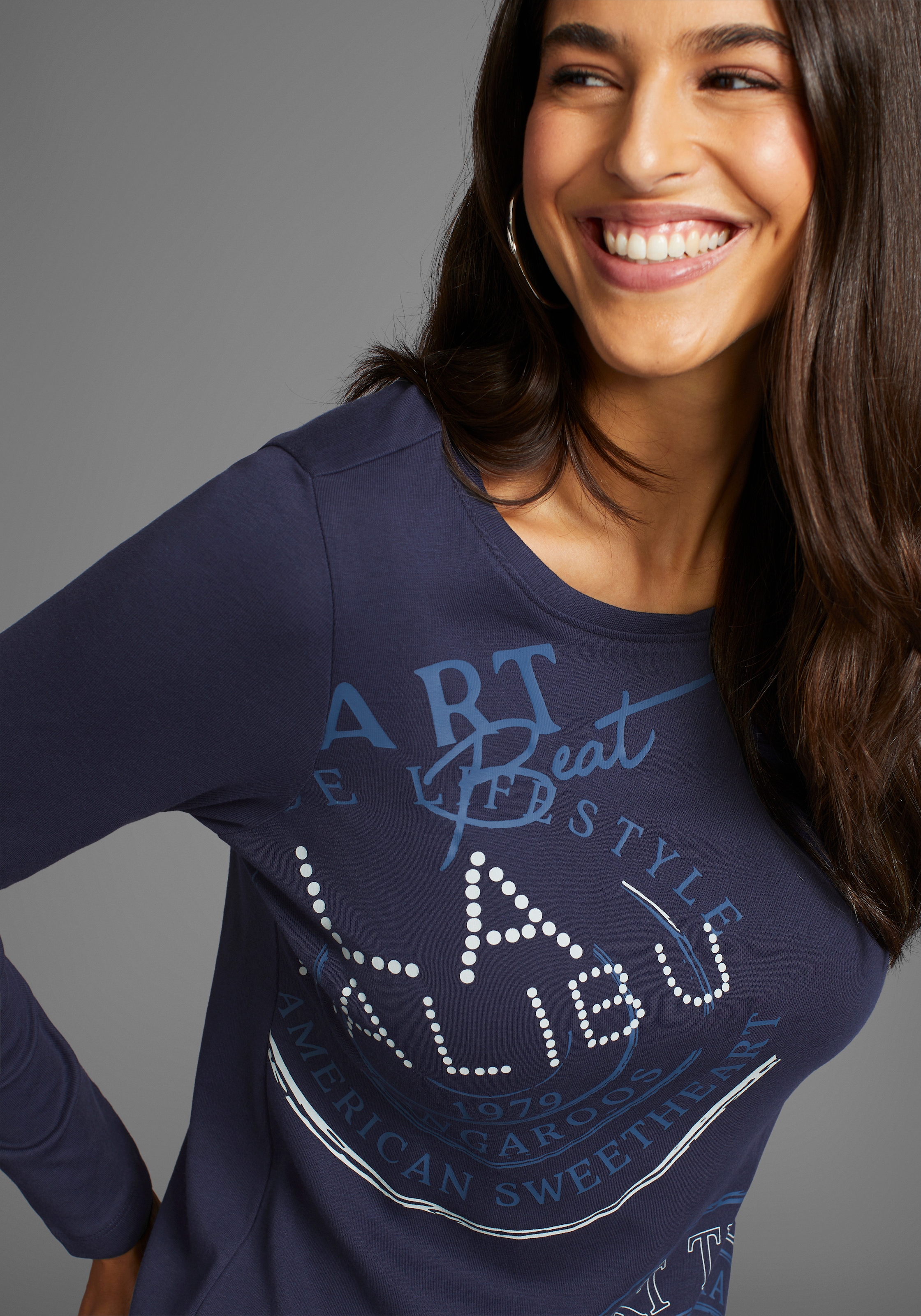 KangaROOS Langarmshirt, mit Placement-Print
