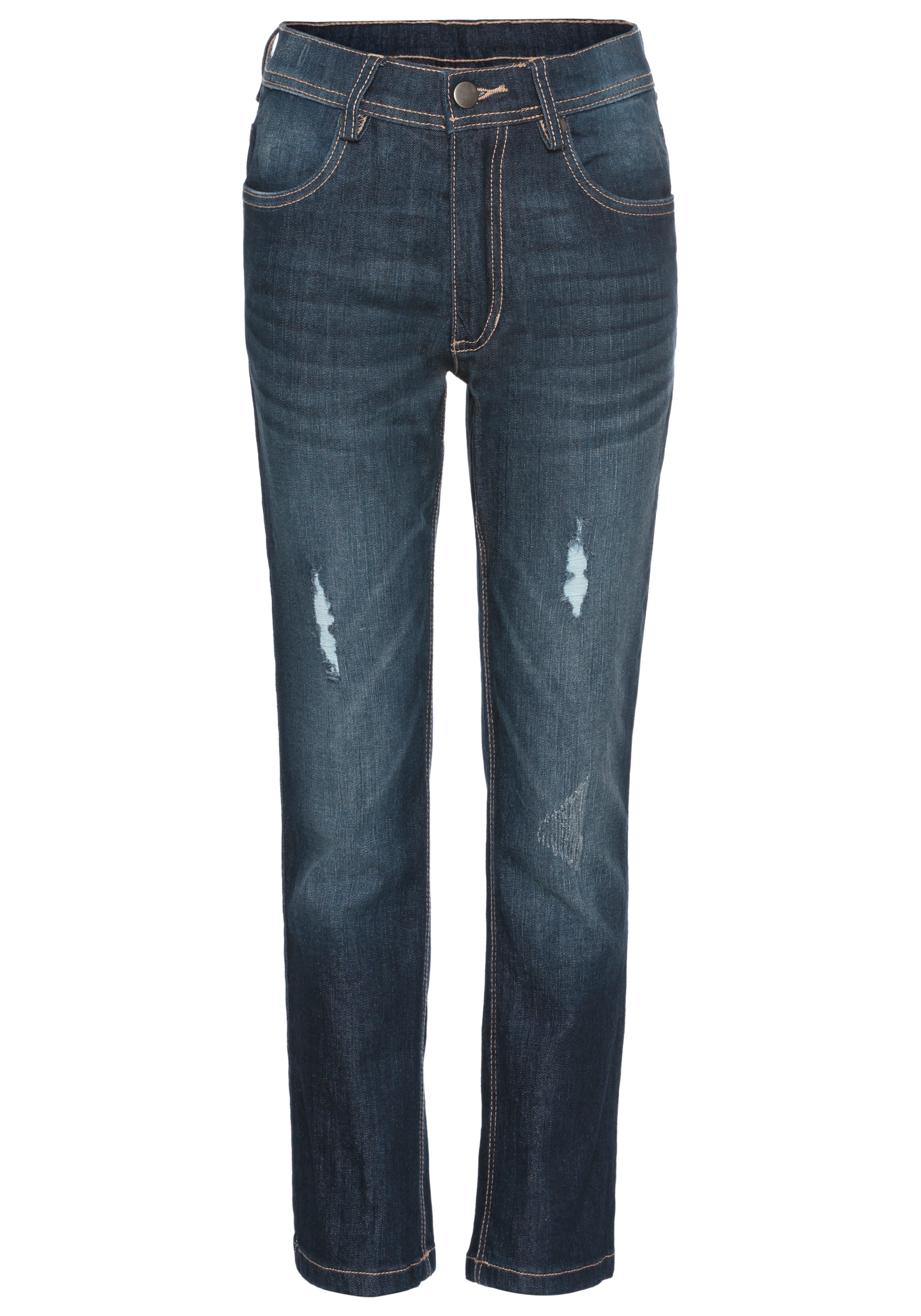 KIDSWORLD Stretch-Jeans », Straight-fit Jeans mit Distroy-Effekten«, für Jungen