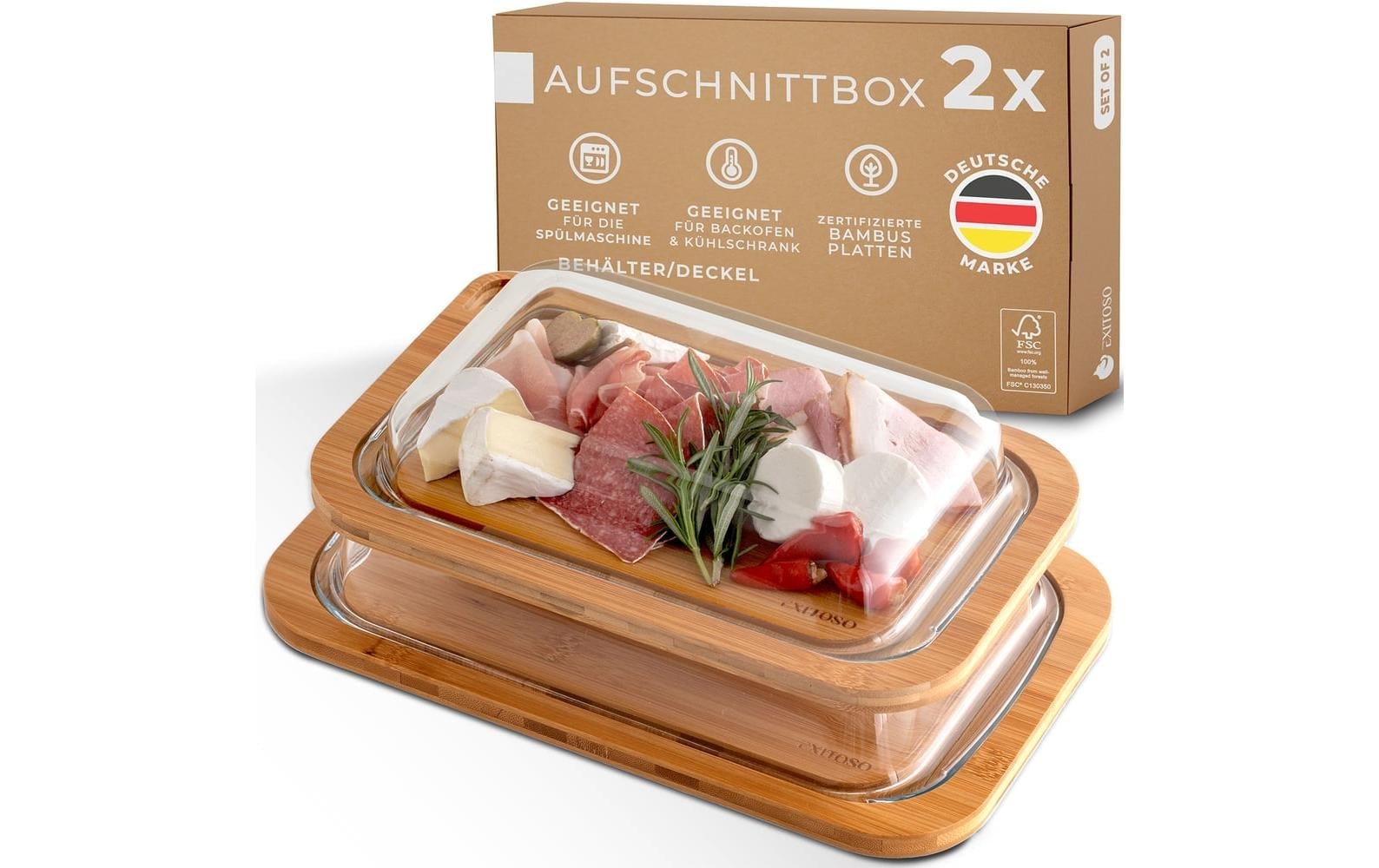 Vorratsdose »Exitoso Vorratsbehälter Vorratsdose - 2er Set 2.5 l, Weiss«, (Set, 2 tlg.)