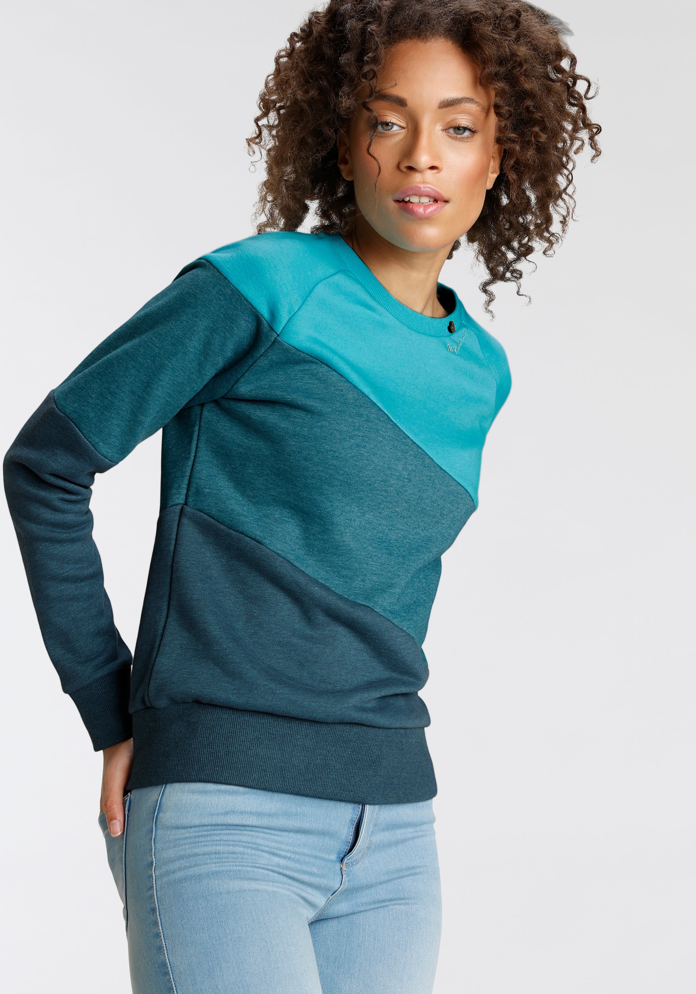 Sweater »JOHANKA BLOCK«, Crew Neck im Color-Blocking Design