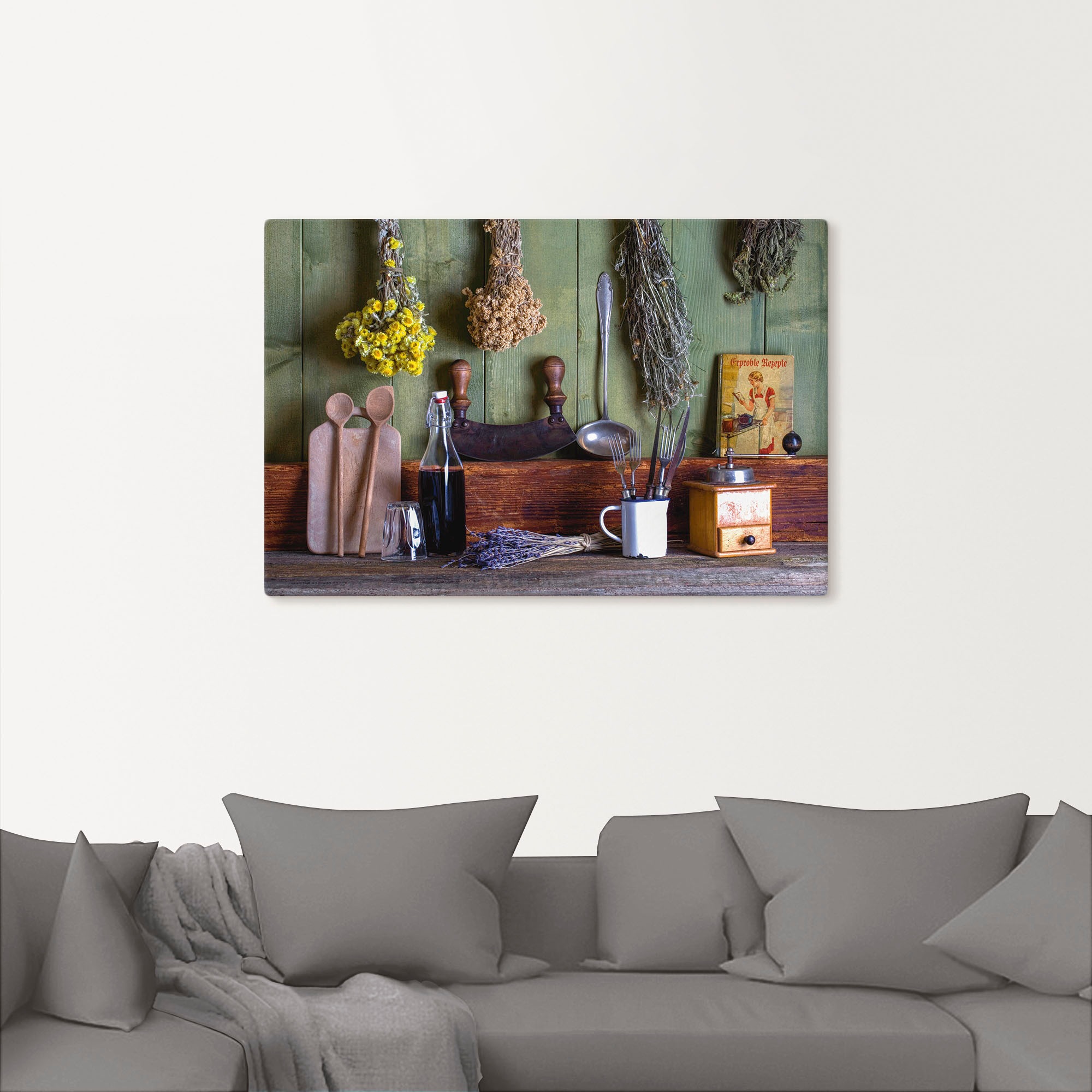 Artland Wandbild »Rustikale Küchenszene«, Innenarchitektur, (1 St.), als Alubild, Outdoorbild, Leinwandbild, Poster, Wandaufkleber