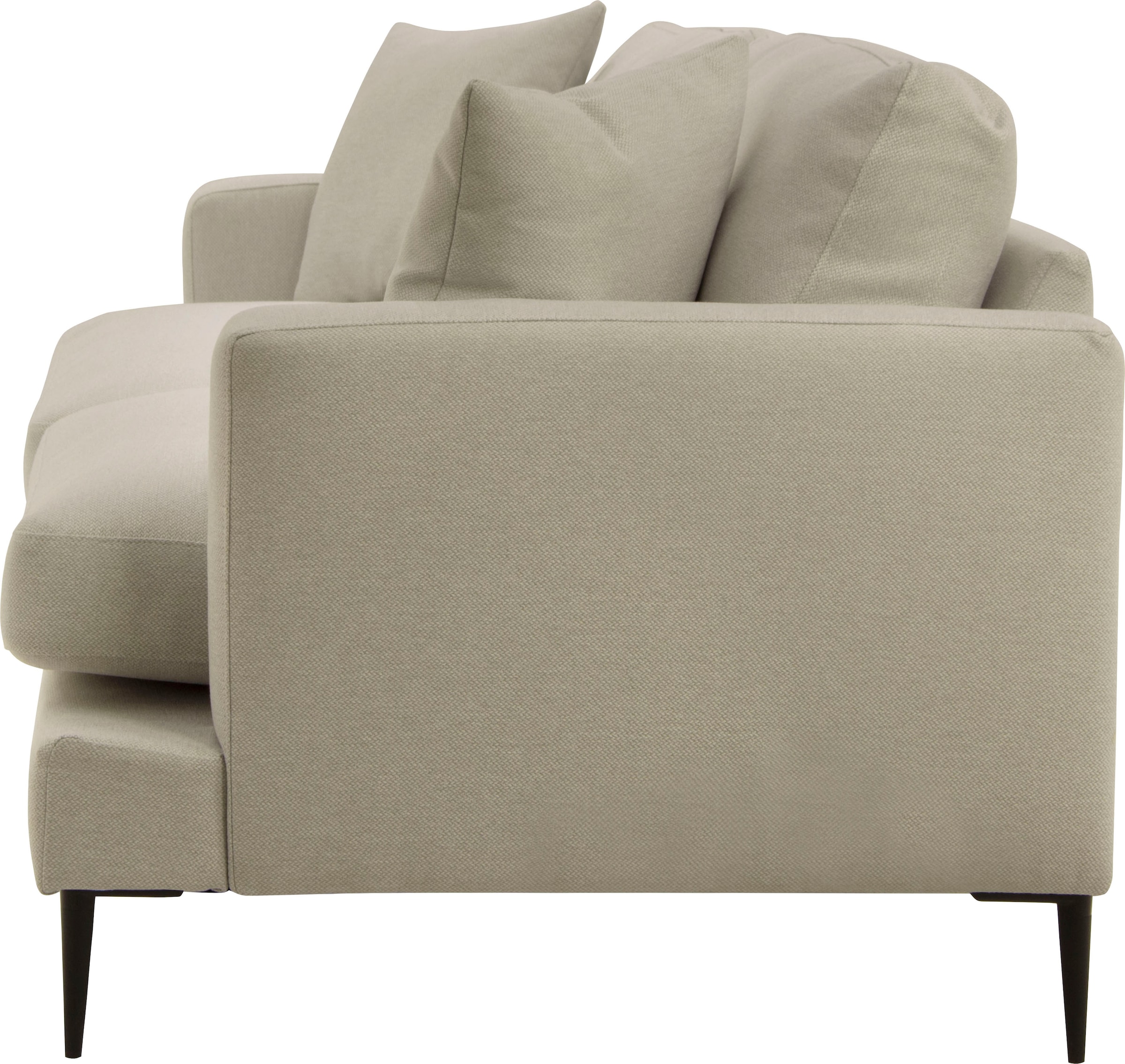 Leonique 2-Sitzer »Cozy elegantes Designsofa, Masse B/T/H: 151/97/80 cm«, mit losen Kissen und Metallbeinen