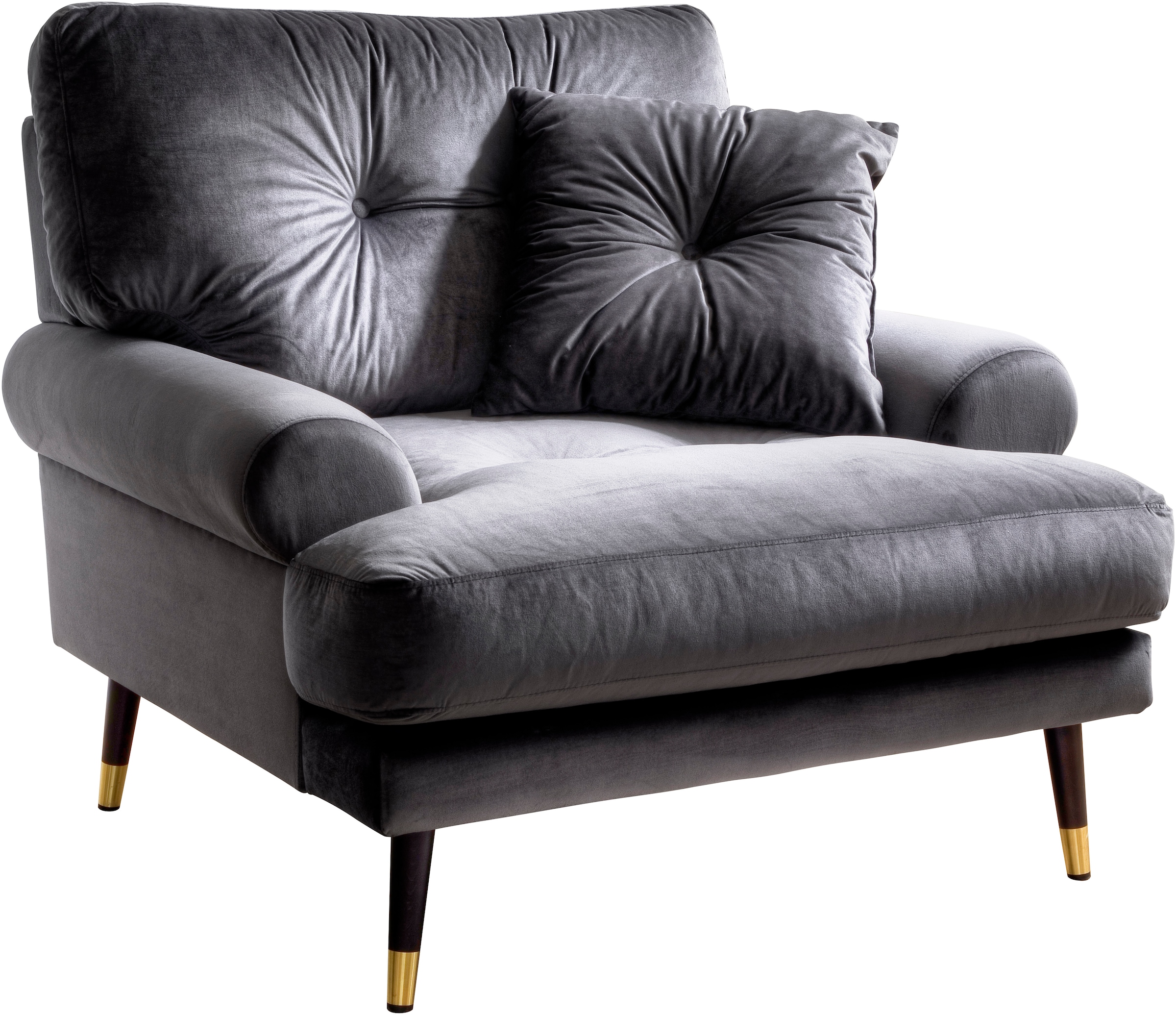 Trends by HG Loungesessel »TOKIO«, in Microfaser mit hochwertigem Holz/Metallfuss