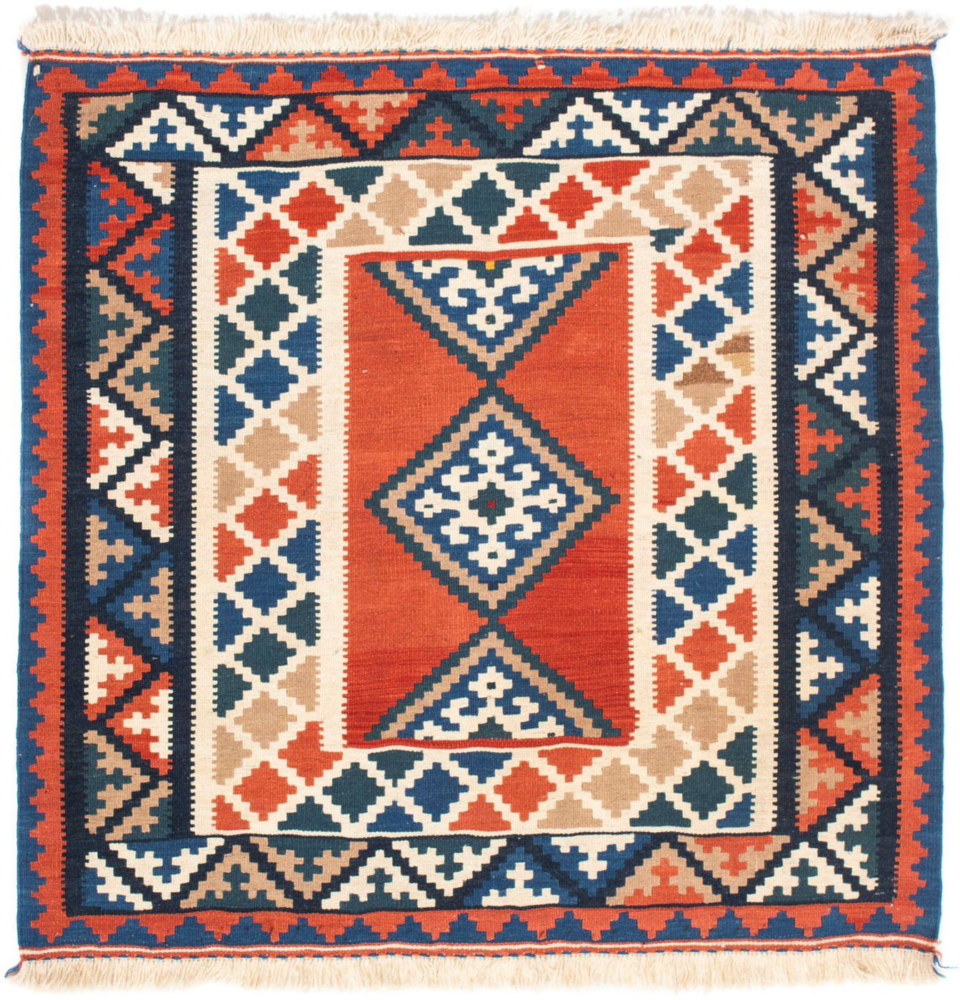 Image of morgenland Wollteppich »Kelim Fars Durchgemustert Ruggine 102 x 102 cm«, quadratisch, 0,6 mm Höhe, OrientOptik bei Ackermann Versand Schweiz