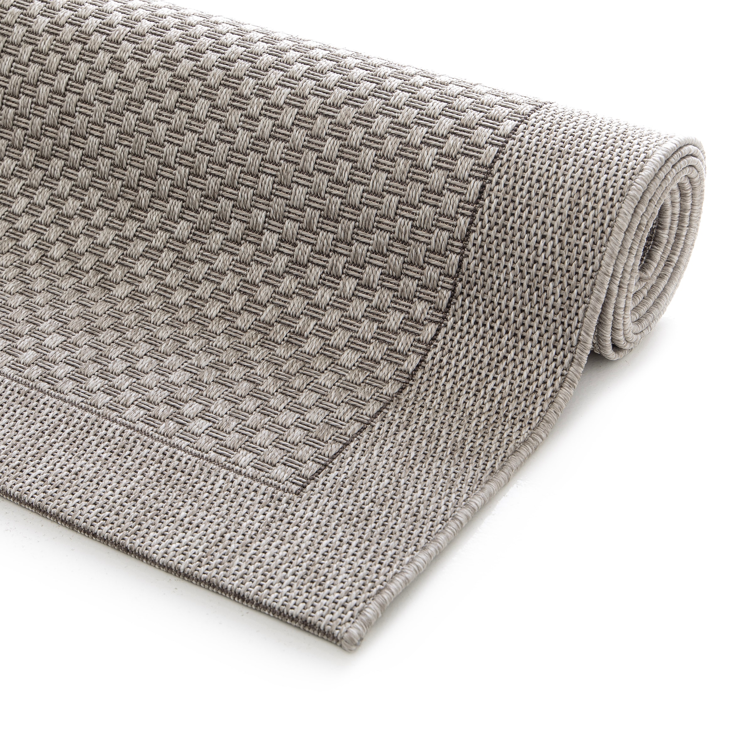 GOODproduct Teppich »Arona, Sisal-Optik mit Bordüre, auch für Balkon und Terrasse« rechteckig 7 mm Höhe In- und Outdoor geeignet, Wetterfest & UV-beständig