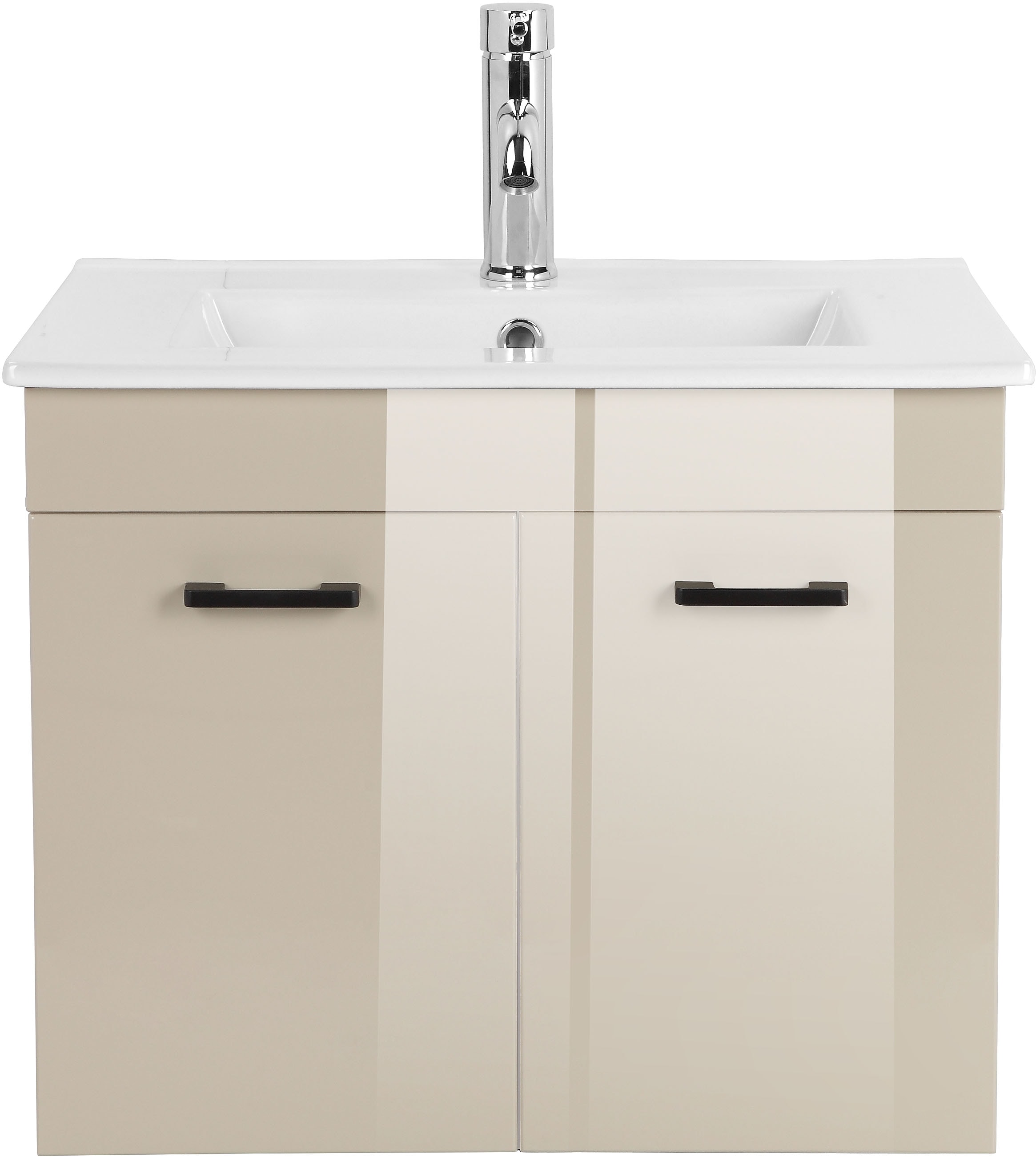 welltime Table de lavage »Florenz, Breite 60cm, 2 Tür, 2 Fächer, MDF-Front« Komplett-Set,  Waschplatz mit 2 Türen,in verschiedenen Farben erhältlich, Badmöbel