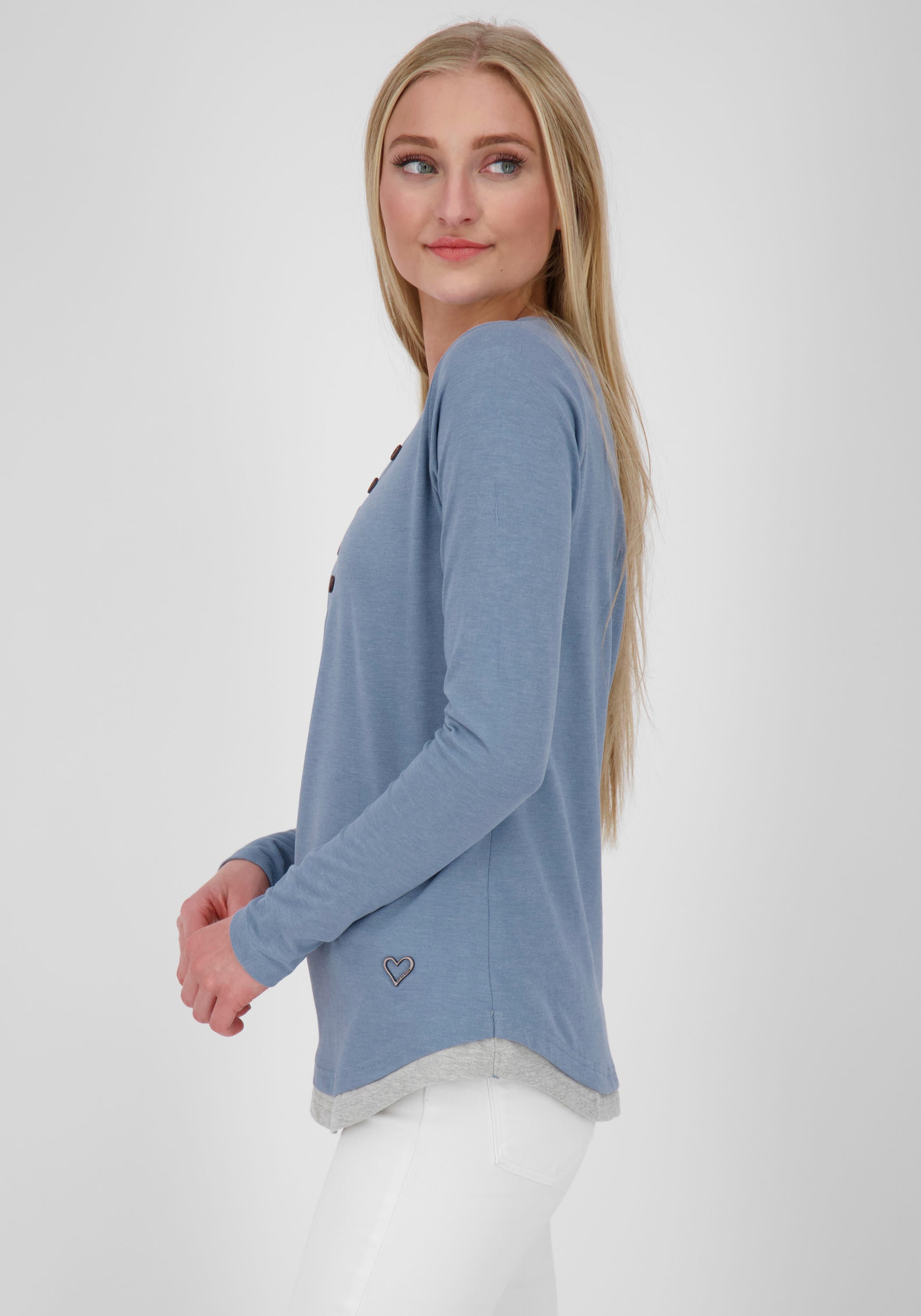 Alife & Kickin T-Shirt »LelitaAK A«, feminines Longsleeve im 2-in-1-Look