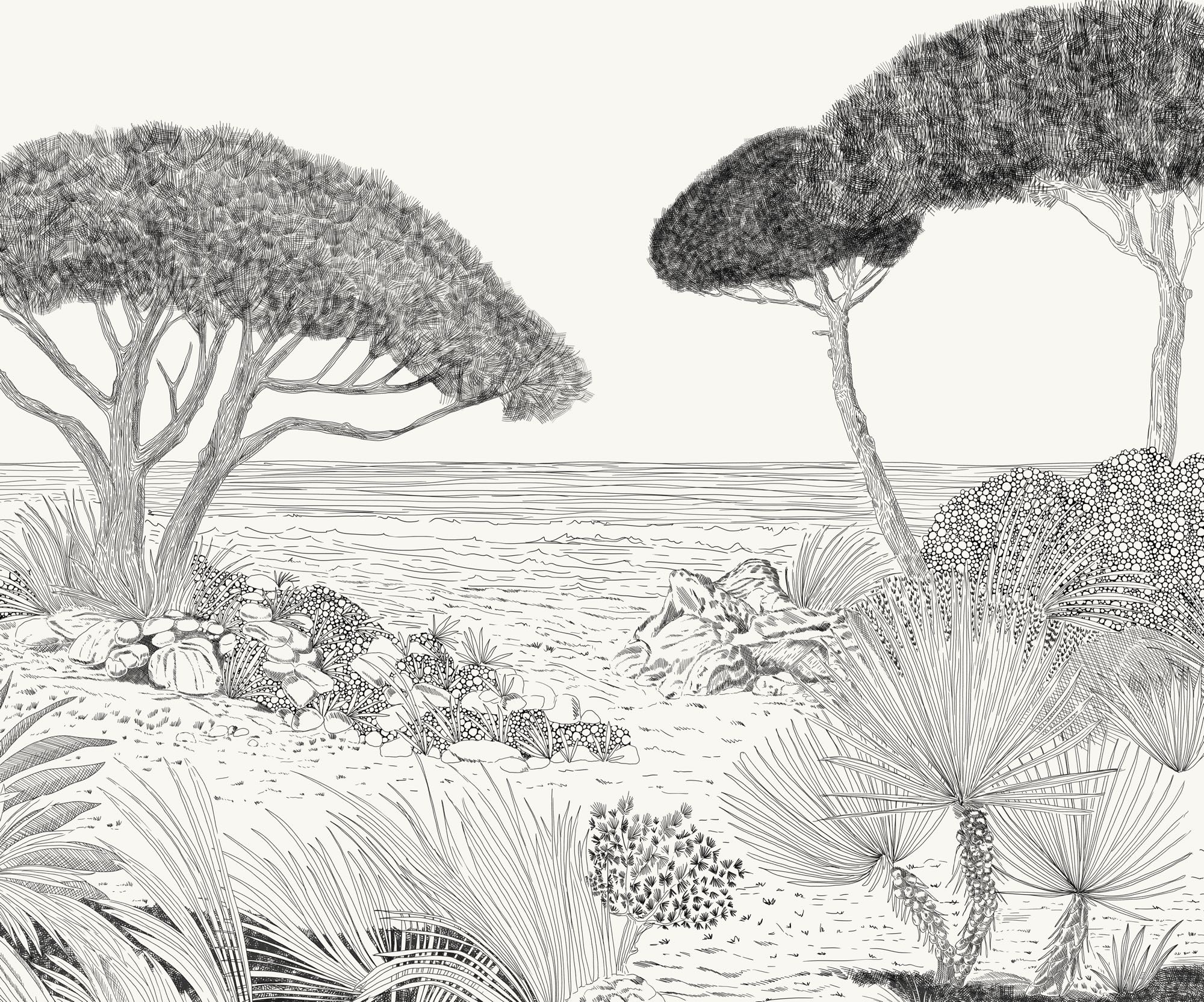 Komar Fototapete »Vlies Fototapete - Shoreline - Grösse 300 x 250 cm« Motiv | bedruckt glatt