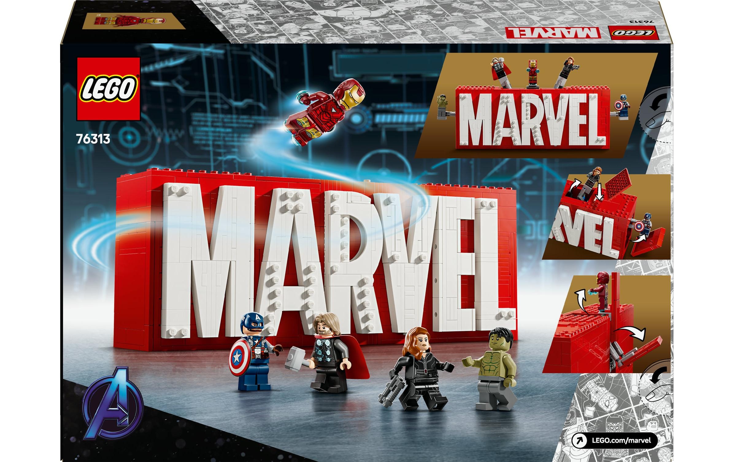 LEGO® Spielbausteine »Marvel Logo und Minifiguren 76313«