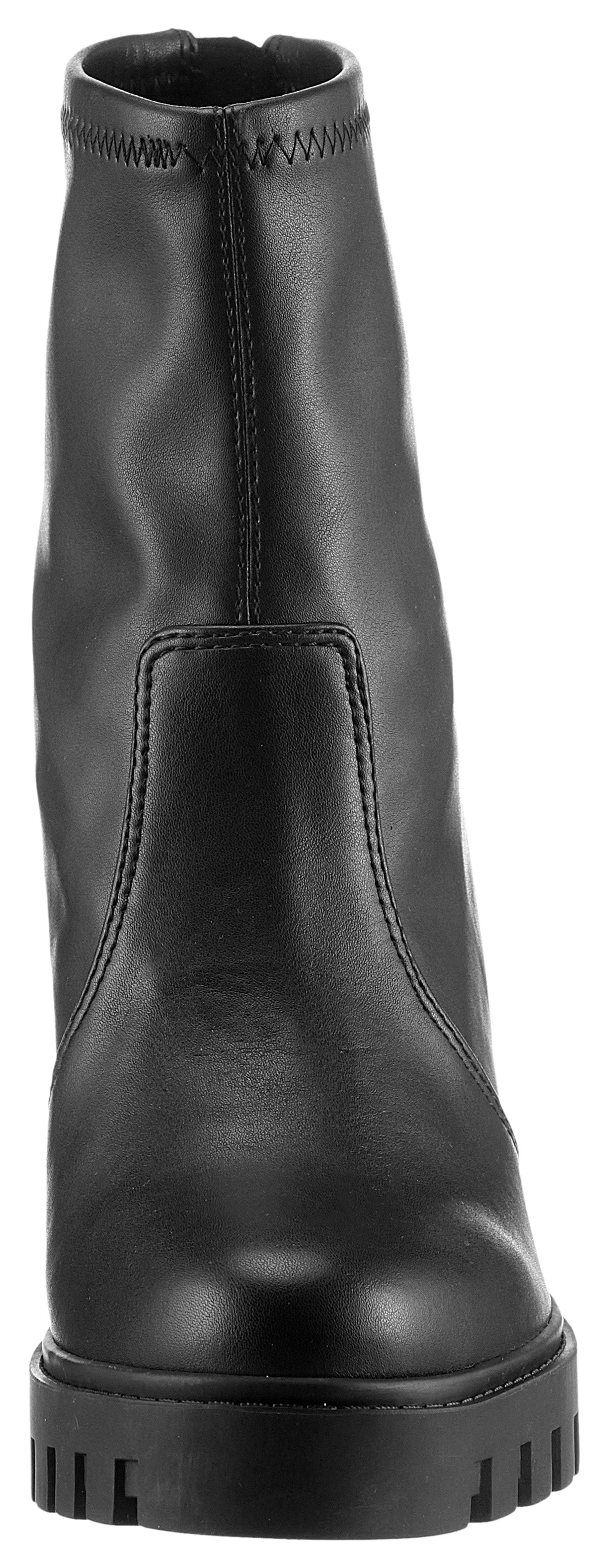 Calvin Klein Jeans High-Heel-Stiefelette »HEEL PLATFORM ZIP BOOT MG NAPPA«, Ankleboots, Stiefelette, Blockabsatz, mit Fersen-Reissverschluss