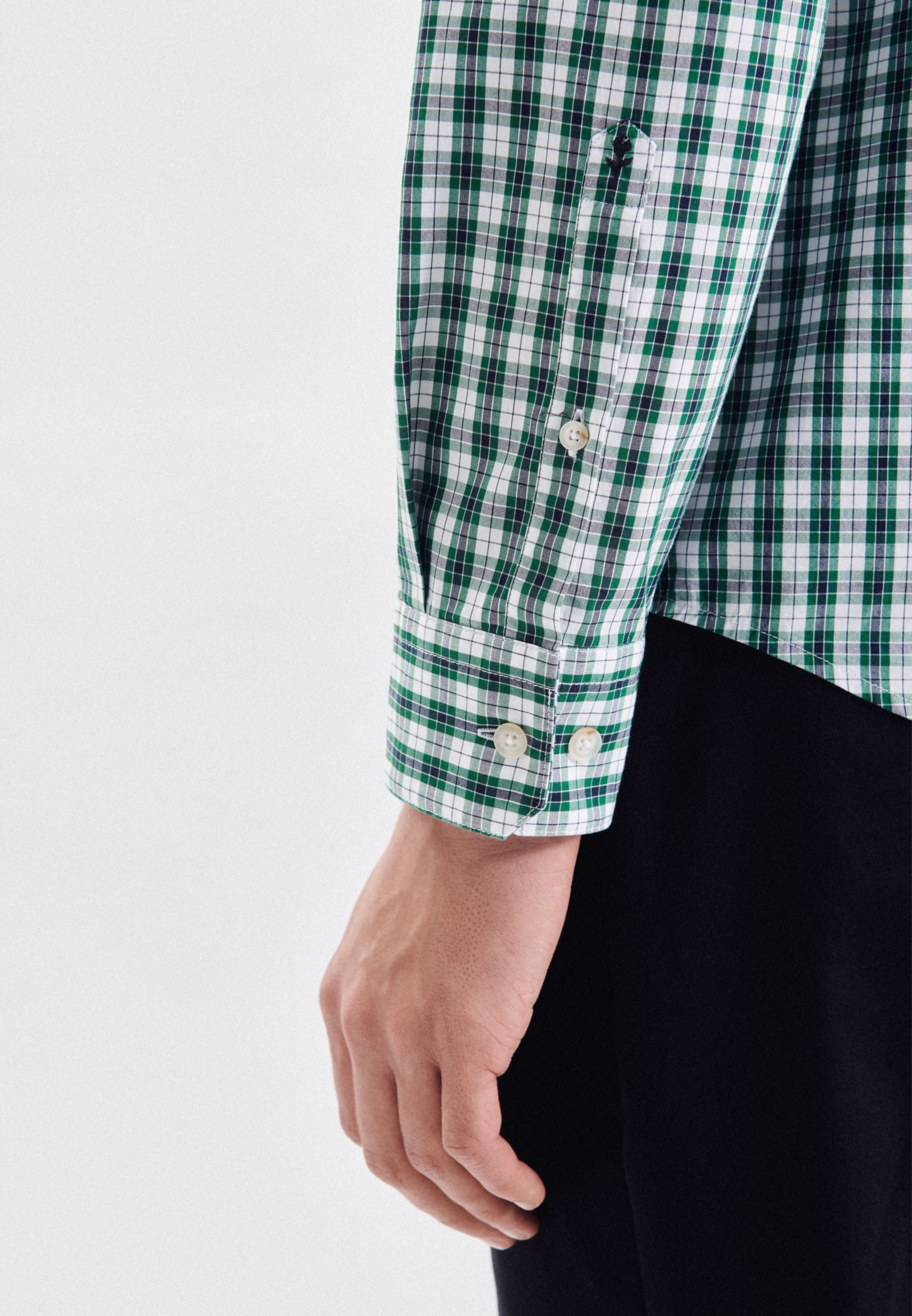 seidensticker Businesshemd »Schwarze Rose«, Regular Langarm Button-Down-Kragen Karo