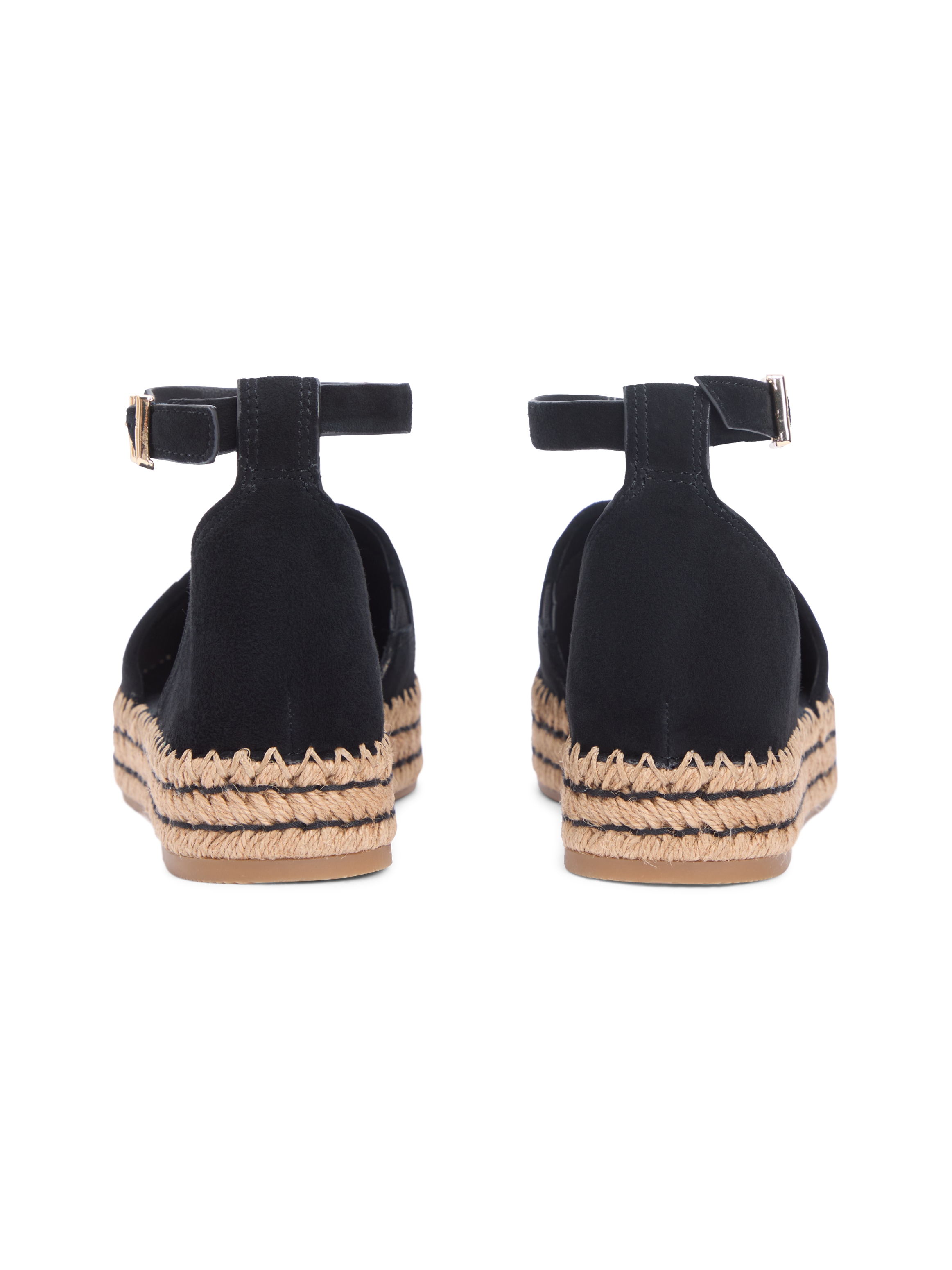Tommy Hilfiger Riemchenballerina »TH PLATFORM ESPAD SUEDE STRAP«  Sommerschuh, Plateausandalette mit verstellbarem Fersenriemchen