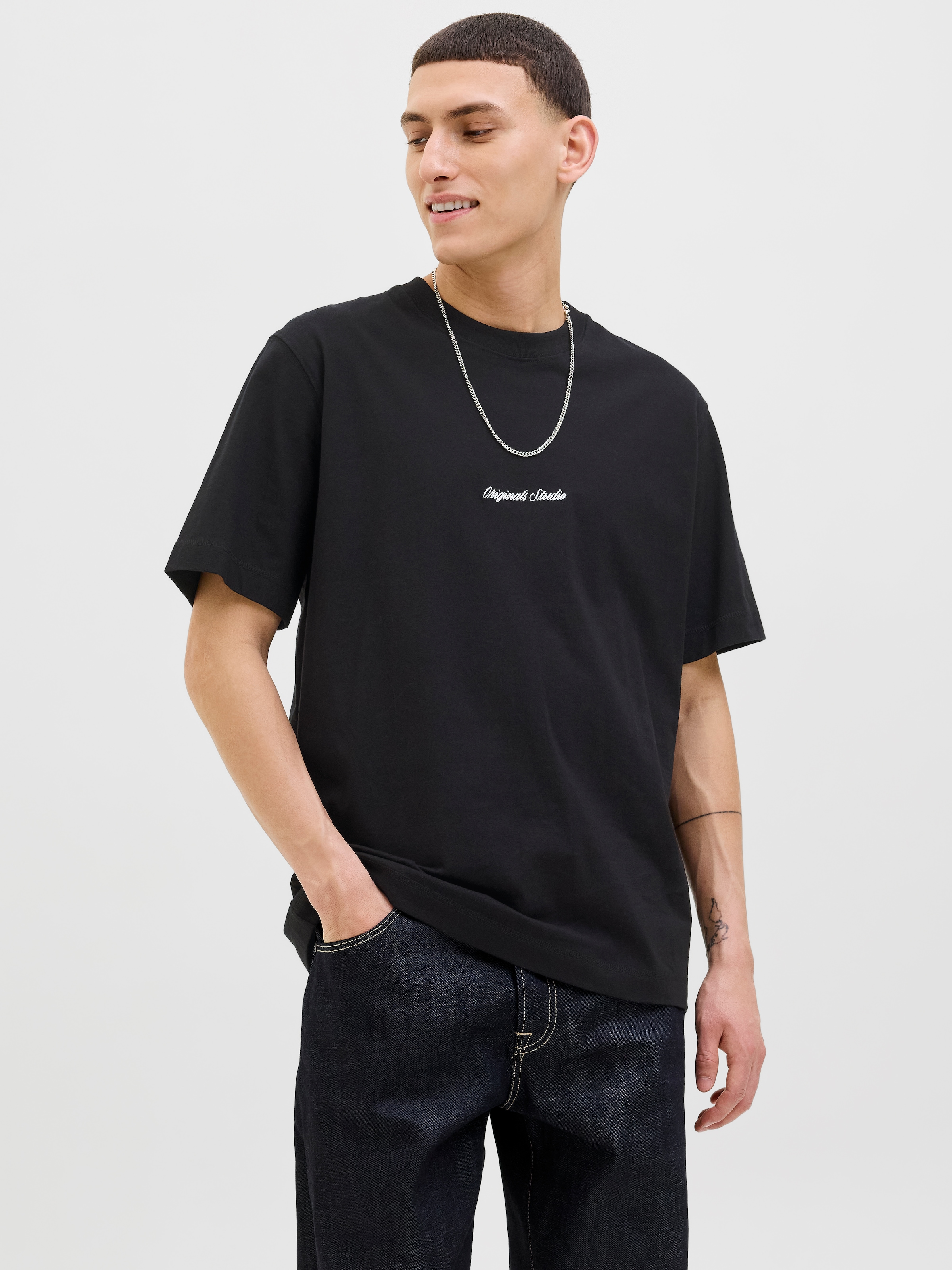 Jack & Jones Kurzarmshirt »JORNORREBRO EMB TEE SS CREW NECK NOOS« mit Logo Print