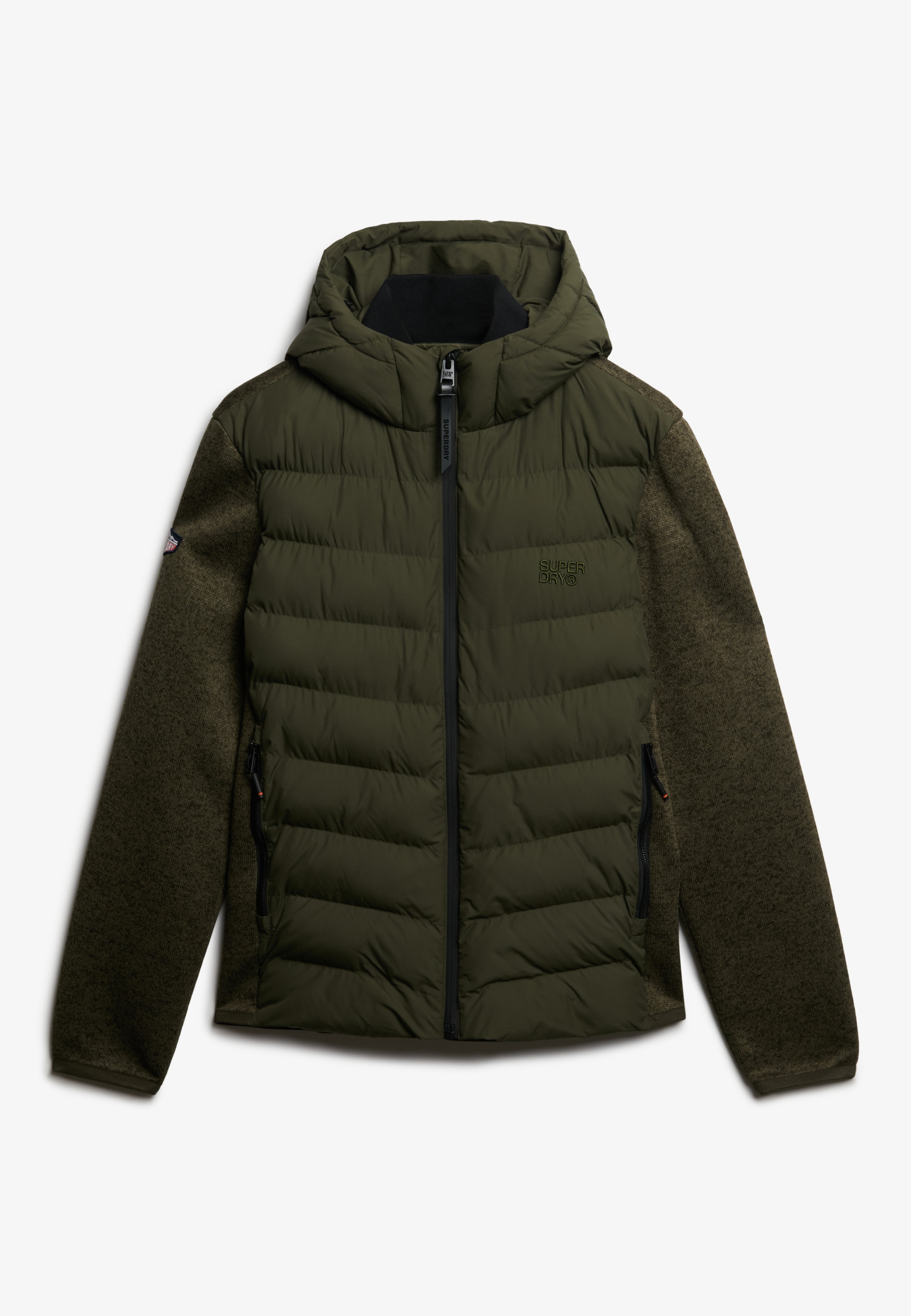 Superdry Steppjacke »HOODED STORM KNIT HYBRID JKT«, mit Kapuze