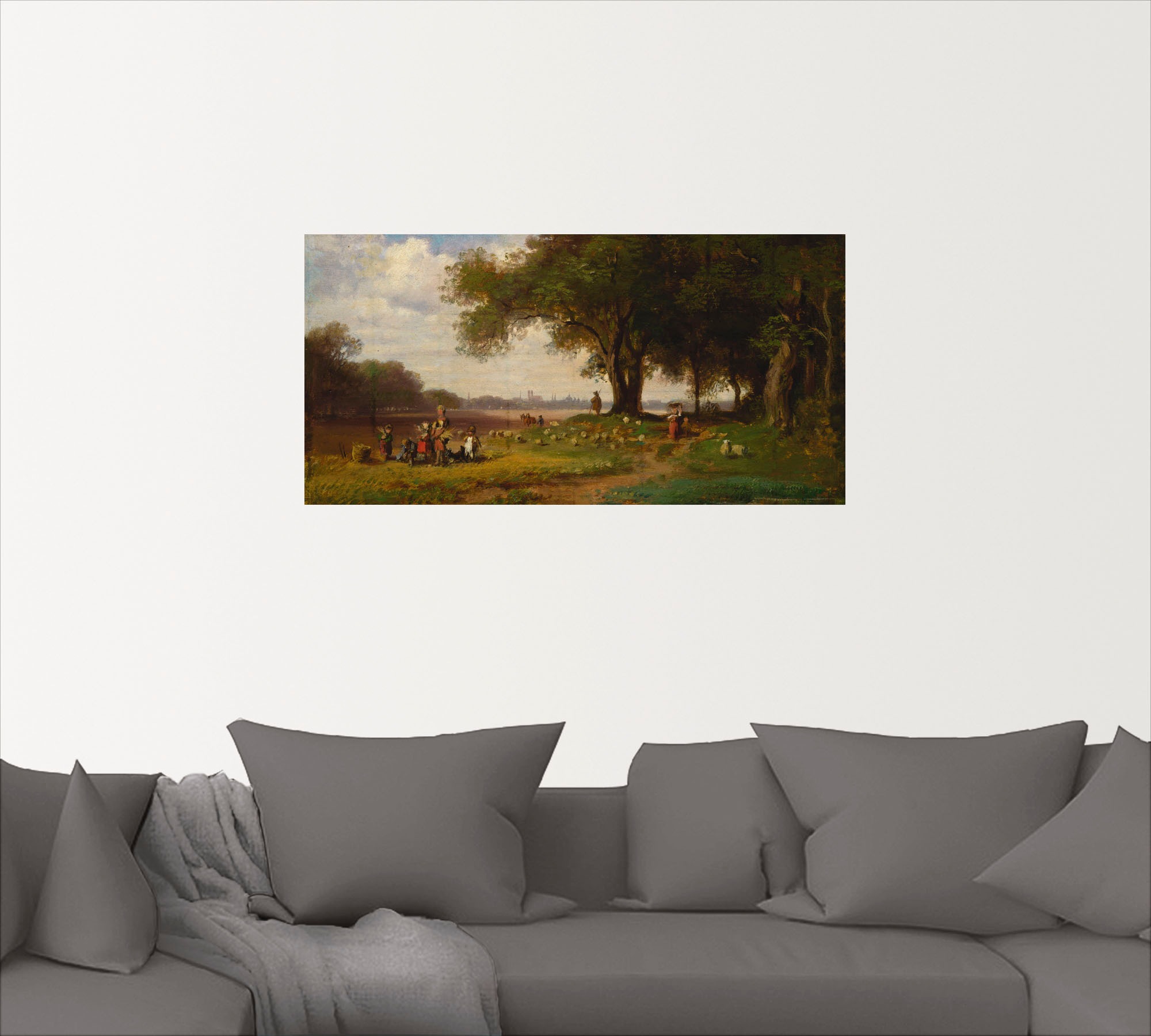 Artland Wandbild »Landschaft vor München mit Schäfer«, Europa, (1 St.), als Poster, Wandaufkleber in verschied. Grössen