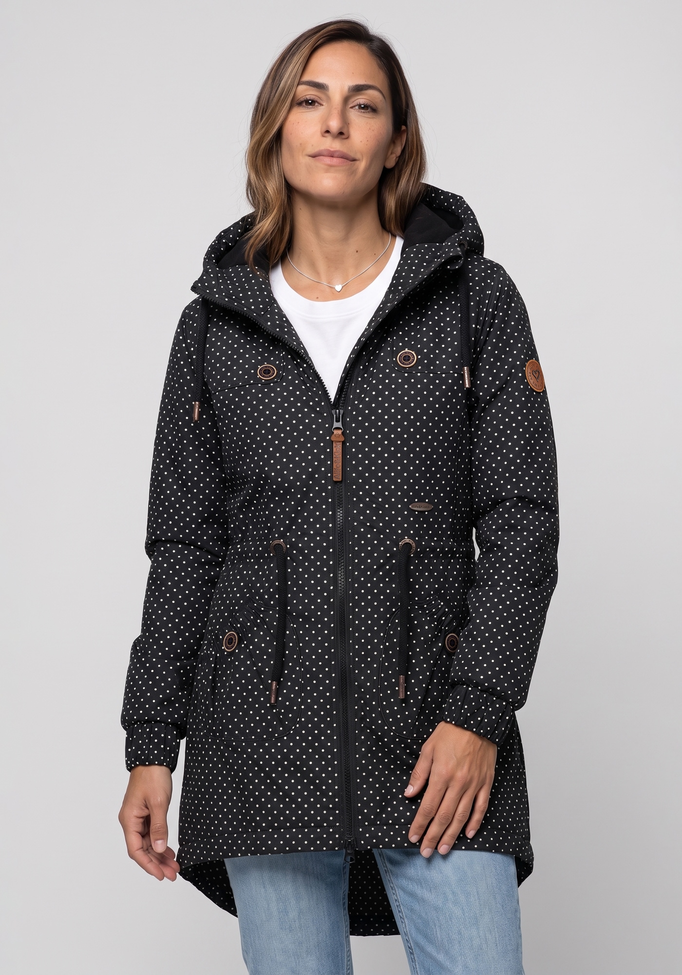Alife & Kickin Veste d'extérieur »CHARLOTTEAKB« avec capuche parka doublée, veste à capuche cintrée par cordon