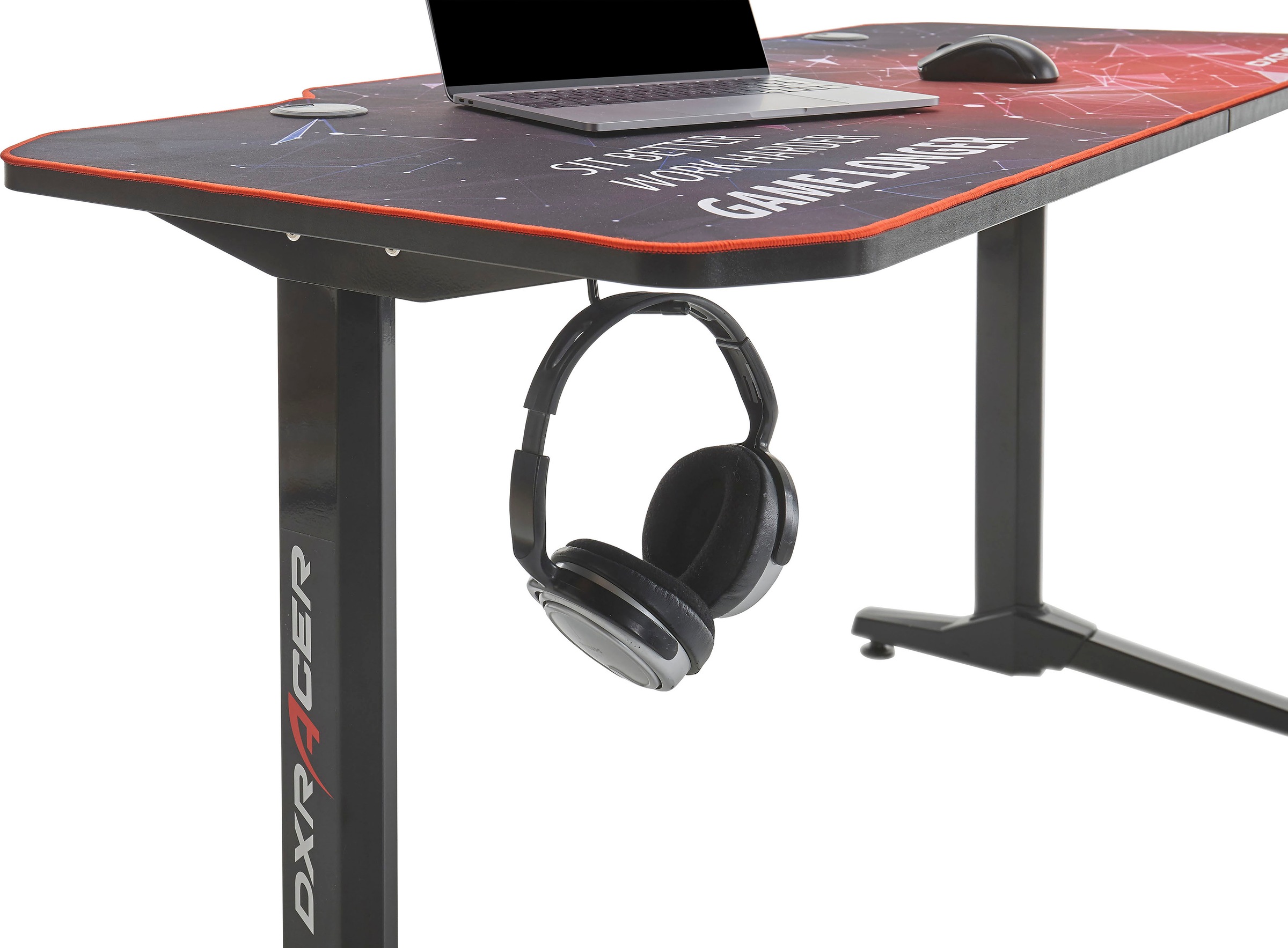 MCA furniture Gamingtisch »DX Racer«, Schwarz mit new Style Mousepad DX Racer V12, Breite 140 cm