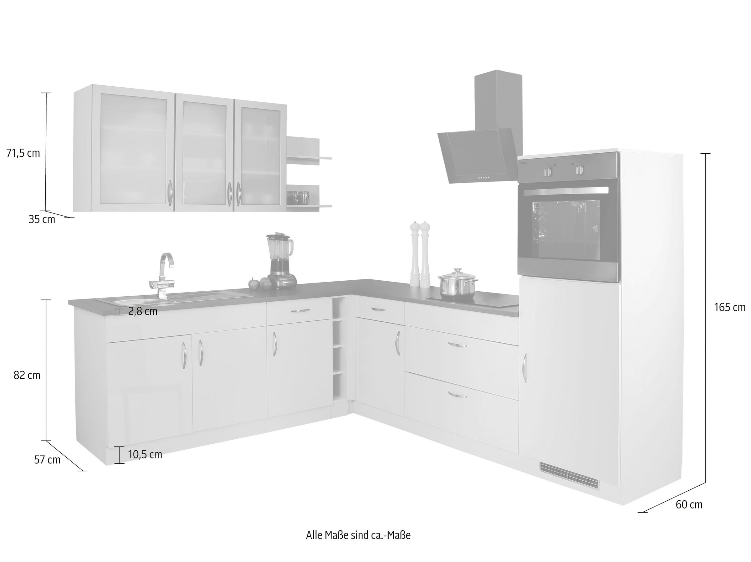 ♕ wiho Küchen Winkelküche »Peru«, auf x 260 235 mit E-Geräten, cm versandkostenfrei Stellbreite