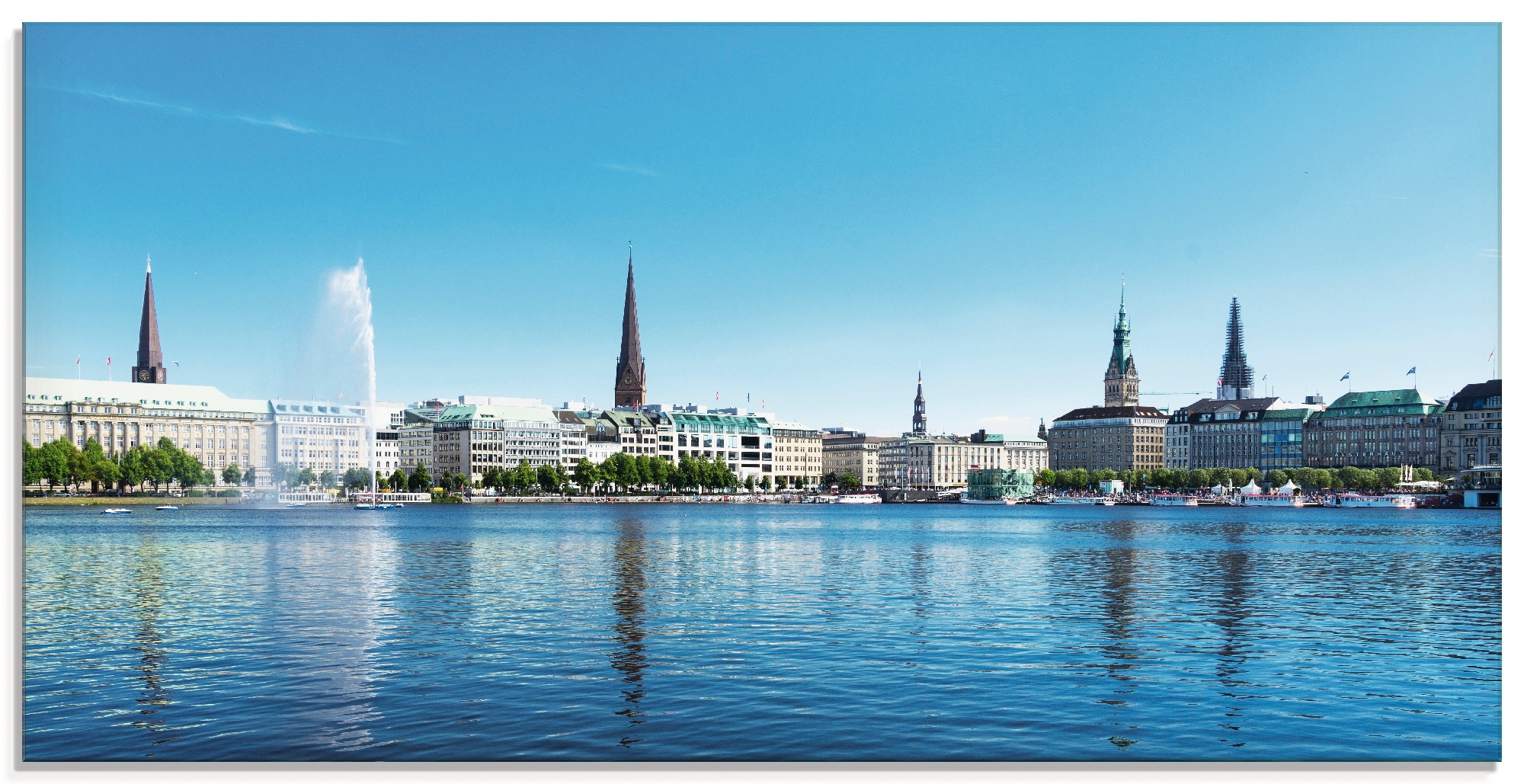 Image of Artland Glasbild "Hamburg Alsterpanorama" Deutschland 1 Stk. tlg. in verschiedenen Grössen
