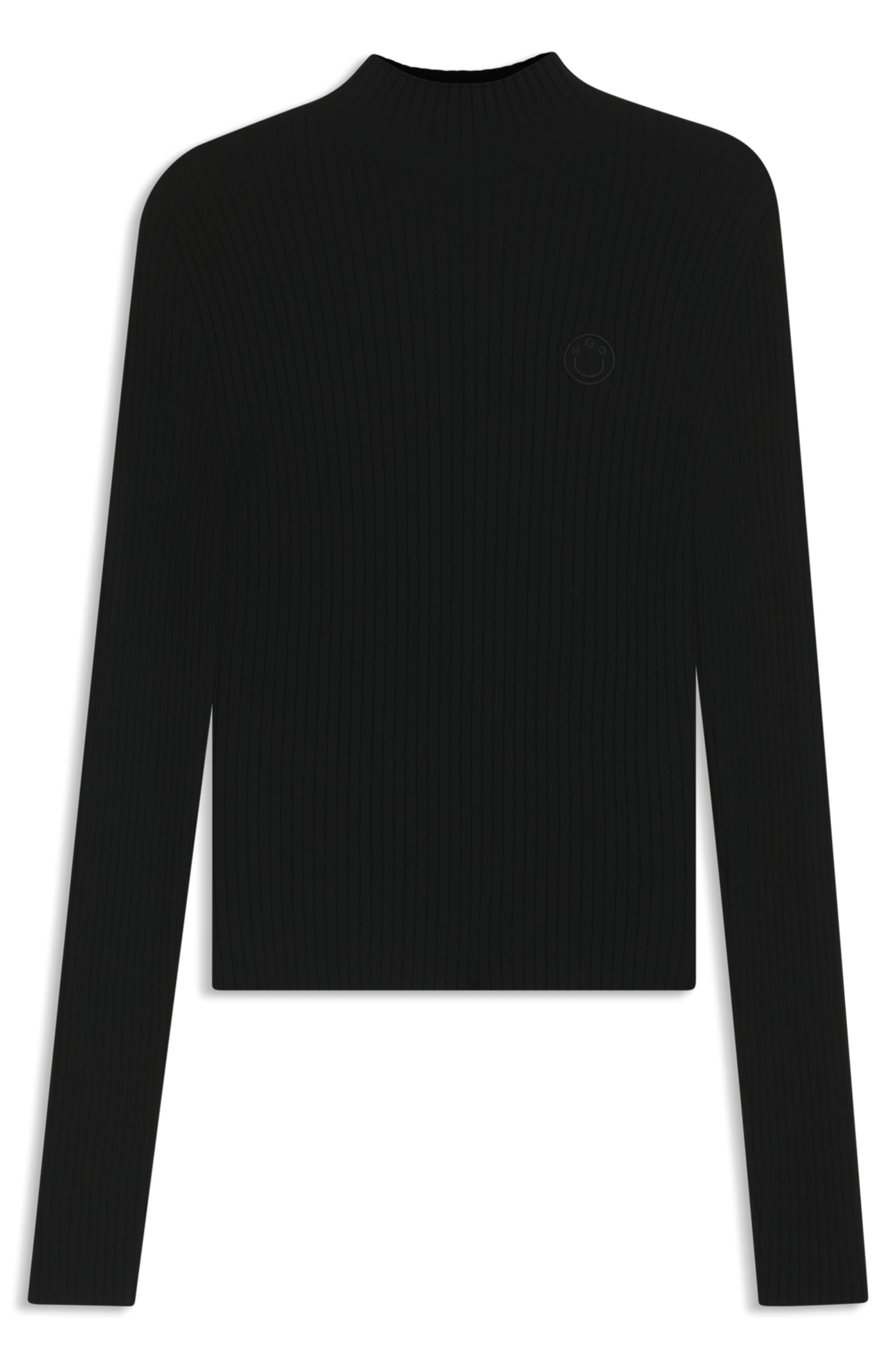 HUGO Blue Pull à col montant »Sarmie« mit Label-Stitching