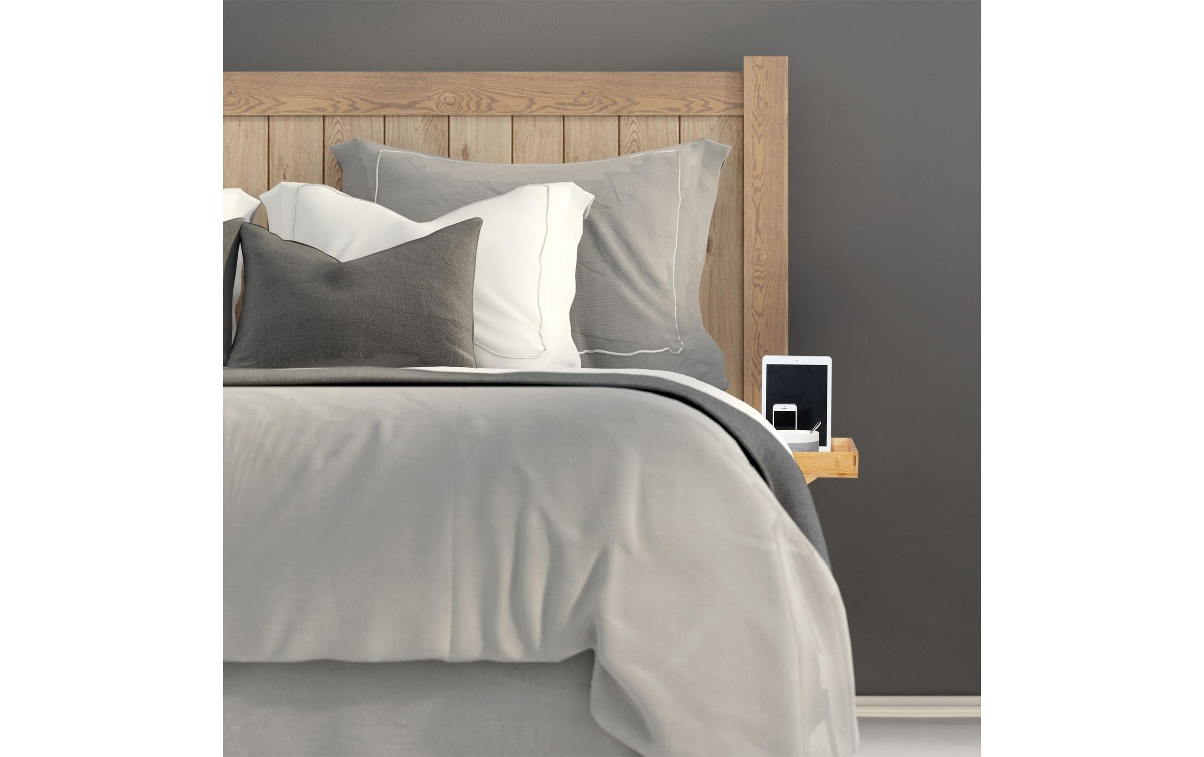 relaxdays Tablett »mit Halterungen Nature«, (1 tlg.), Holzart: Bambus (China)