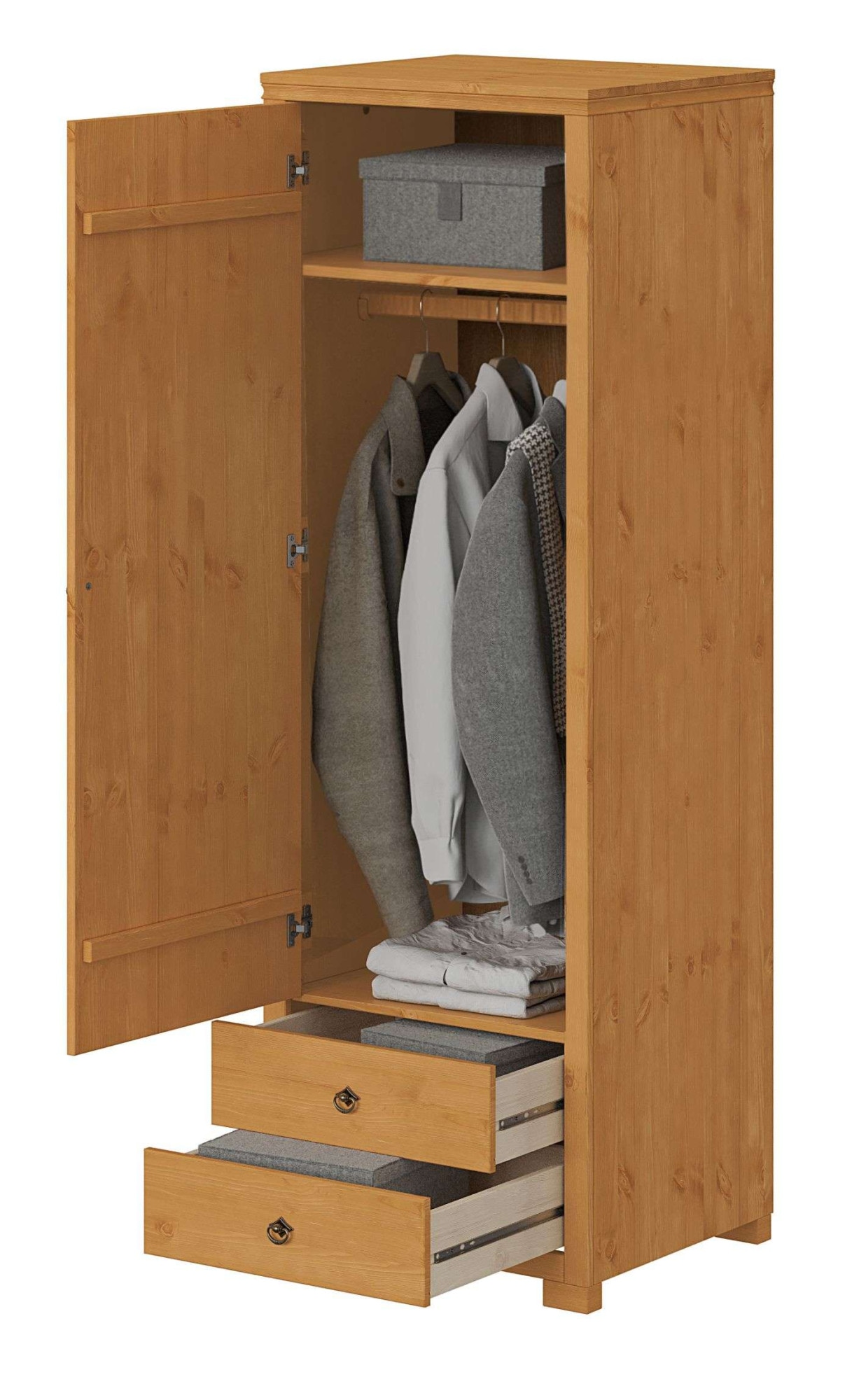 GOODproduct Kleiderschrank »Gotland, Schrankmodulsystem, einzeln oder mit der Serie kombinierbar« massive Kiefer, variabel einsetzbar, auch für Dachschrägen