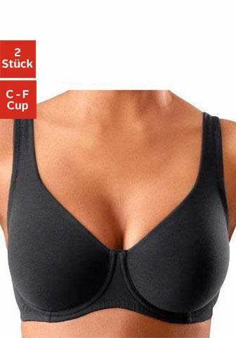 Image of petite fleur Minimizer-BH Packung, 2 Stück, mit Bügel aus Baumwolle – auch ideal für grosse Grössen