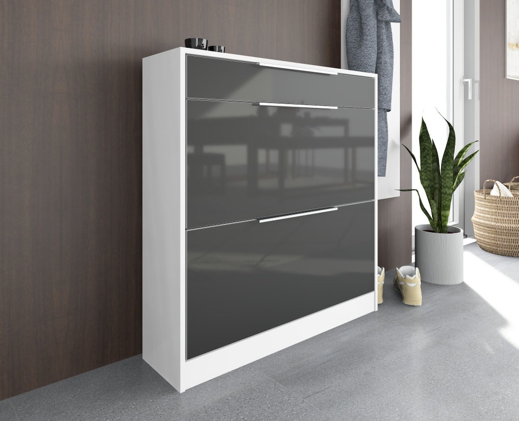 Image of borchardt Möbel Schuhschrank "Oliva" Stehende Montage, Wandmontage & Glasböden unter Mehr aus der Serie