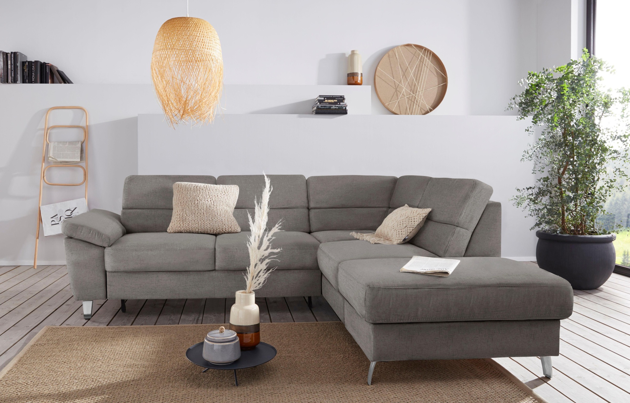 sit&more Ecksofa »Sorano L-Form«, wahlweise mit Bettfunktion und Bettkasten
